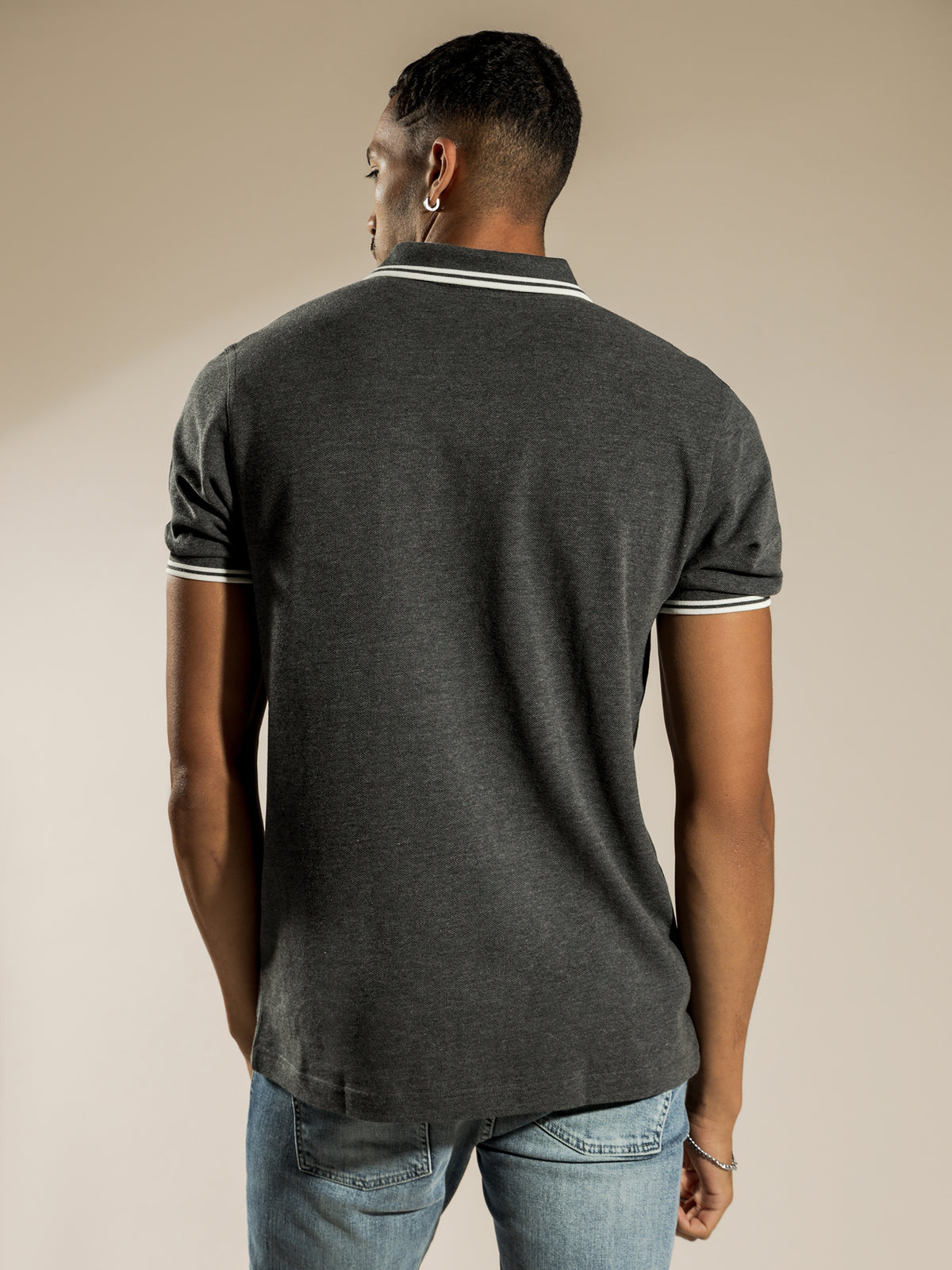 Twin Tipped Polo in Charcoal M