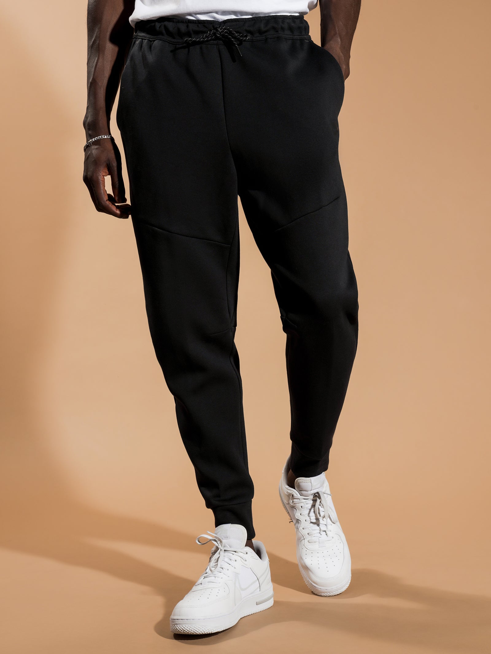 Fleece Pants Nike Taping Skinny Fit Joggers In Black Nike Tech