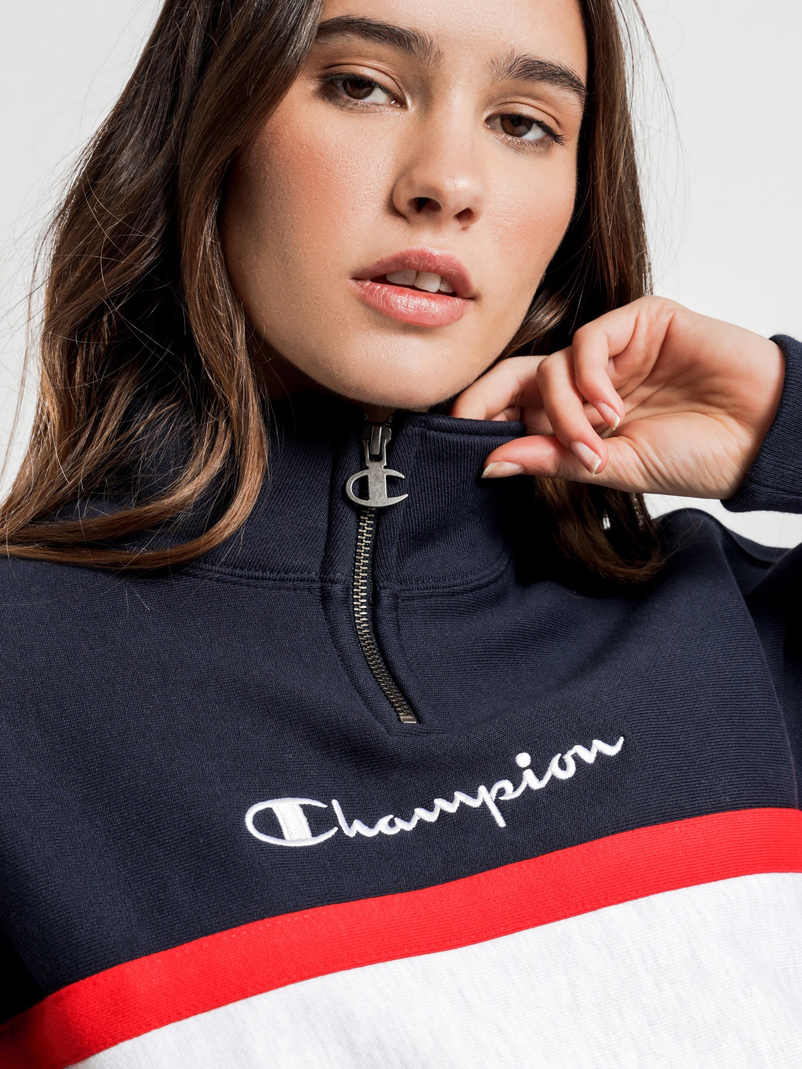 Reverse Weave Quarter Zip Pullover