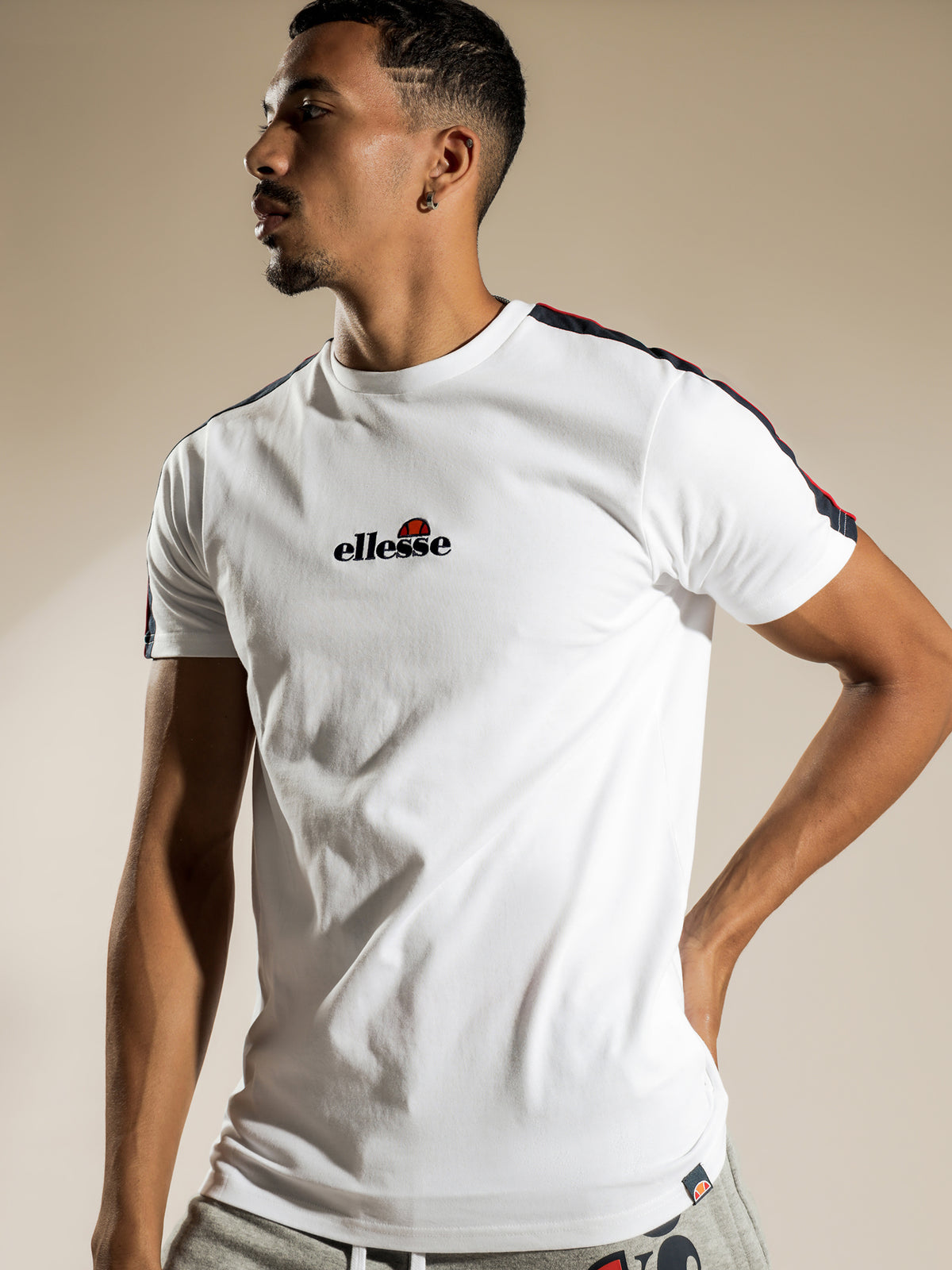 Carcano T-Shirt in White &amp; Navy