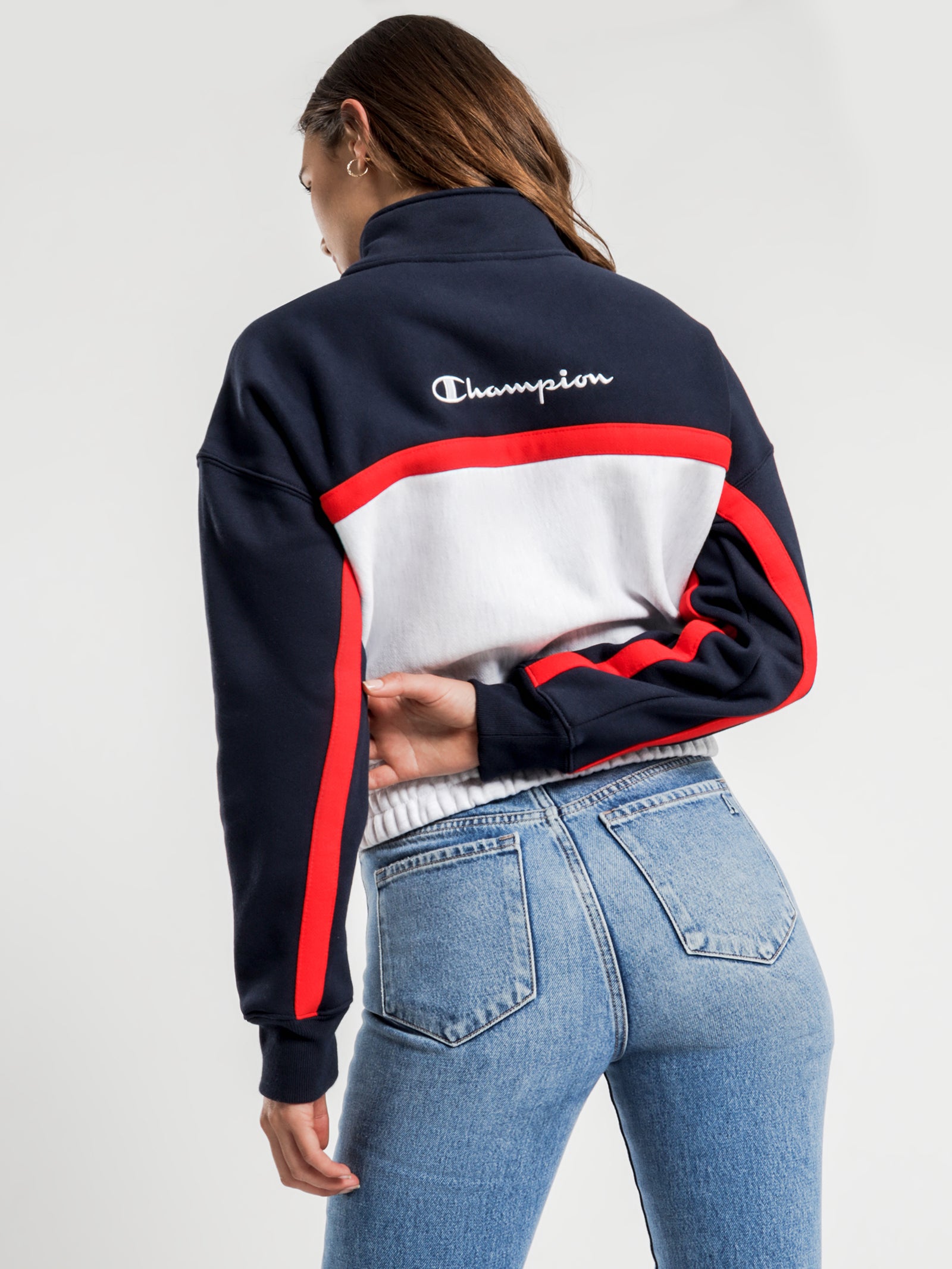 Reverse Weave Quarter Zip Pullover