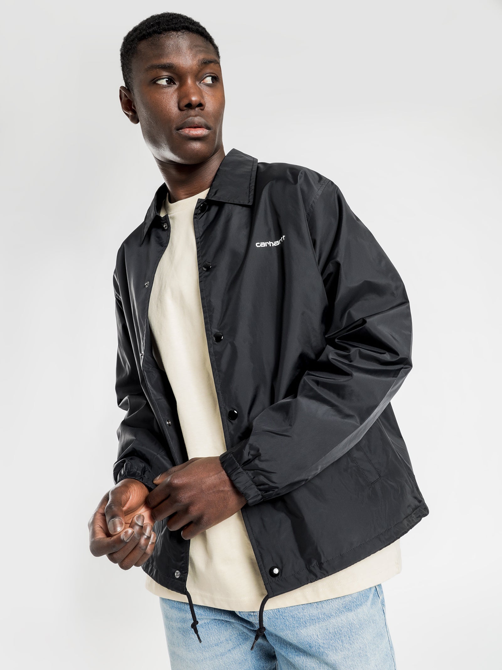 Carhartt Wip Script Coach Jacket Black | Glue Store