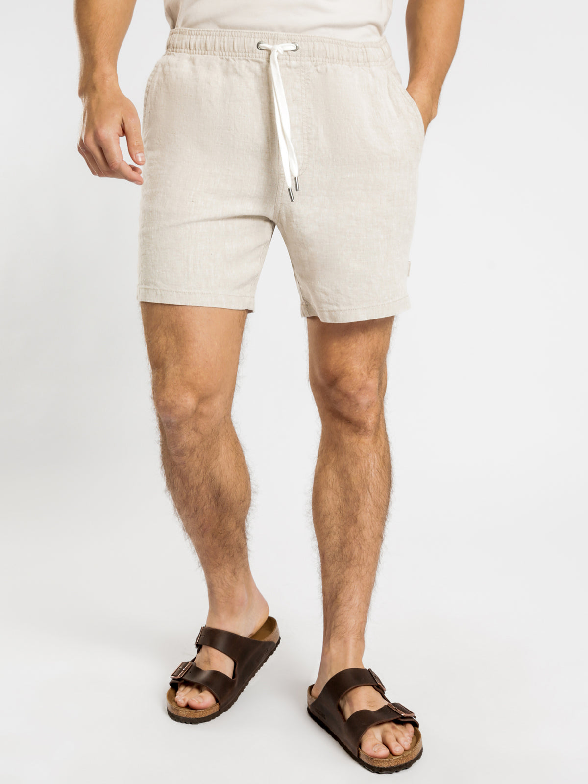 Nelson Shorts in Natural Marle Linen