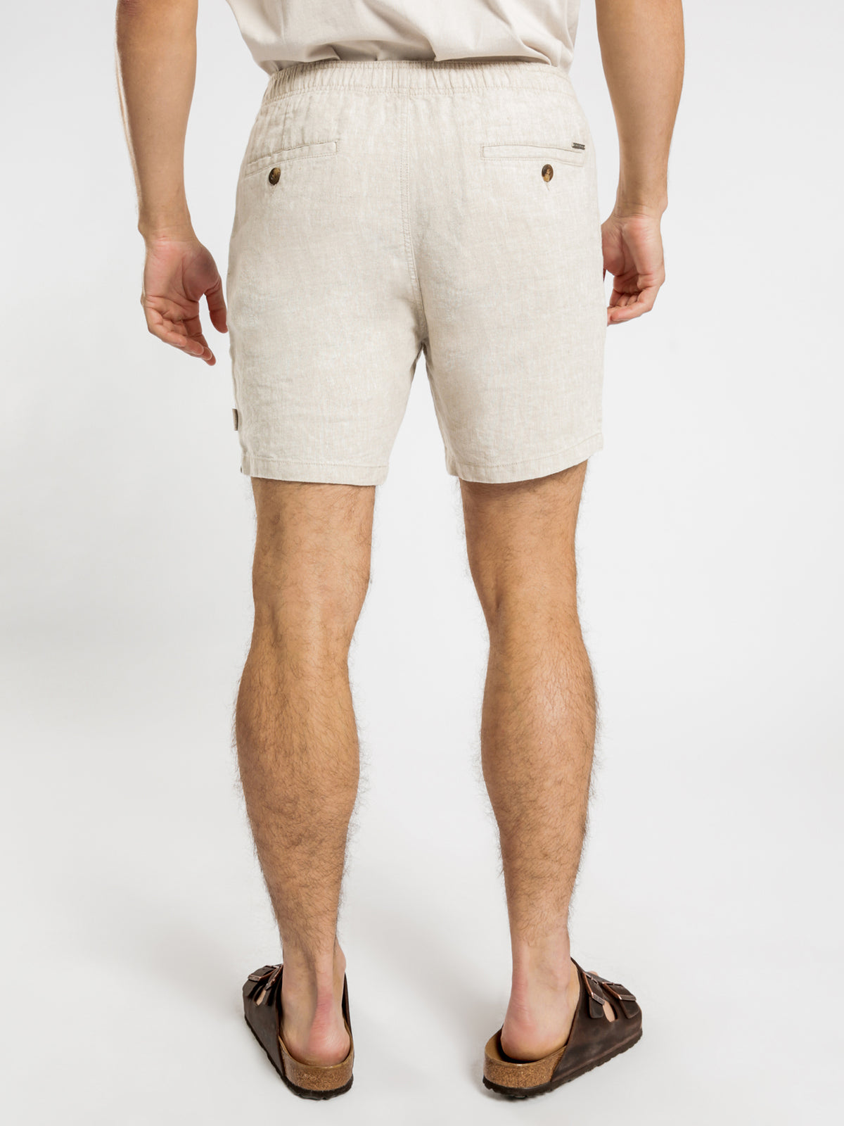 Nelson Shorts in Natural Marle Linen