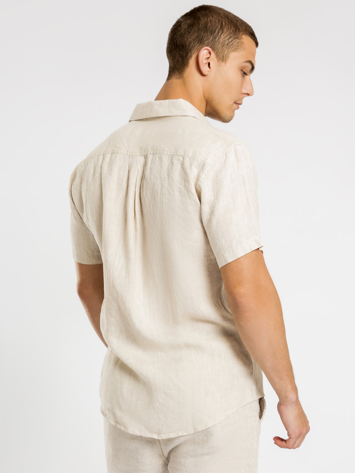Nelson Linen Short Sleeve Shirt in Natural