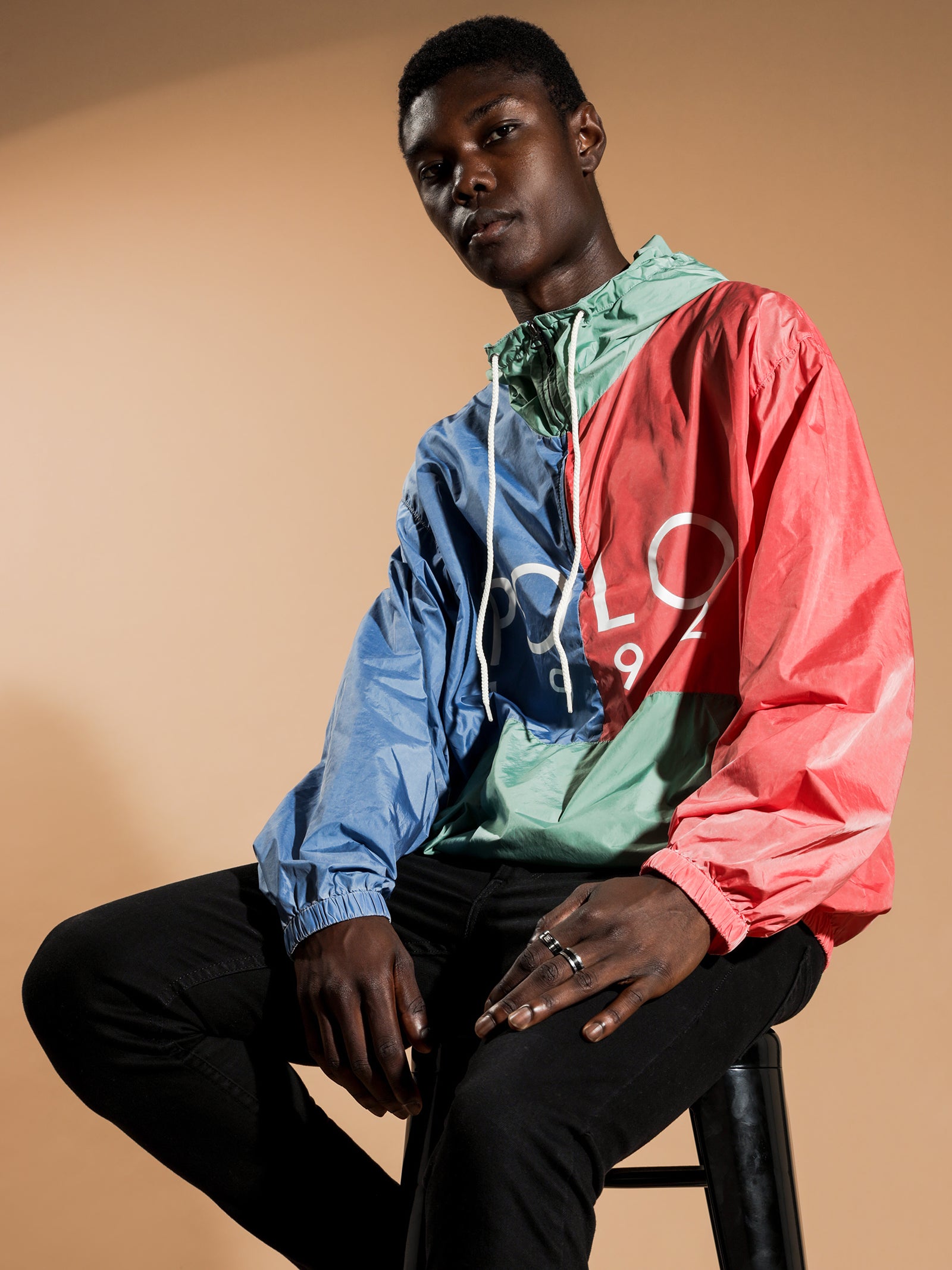 Paneled Hoodie Windbreaker