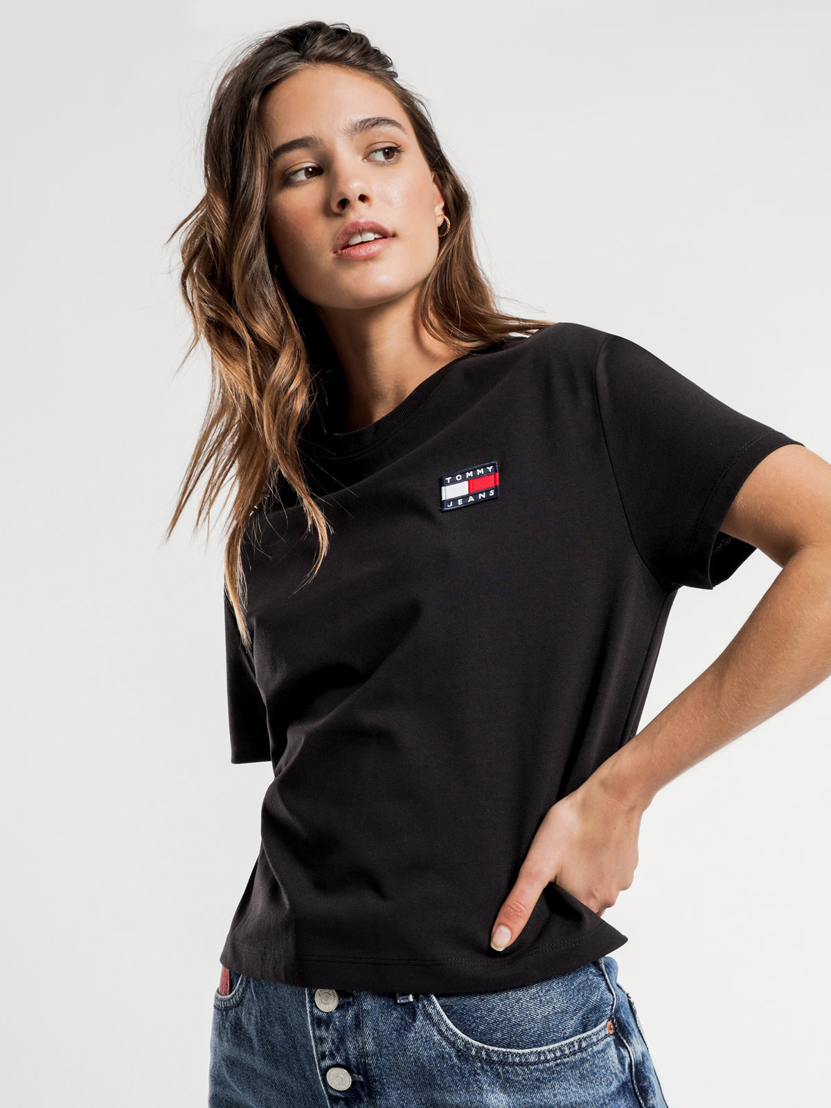 Tommy Badge T-Shirt in Black