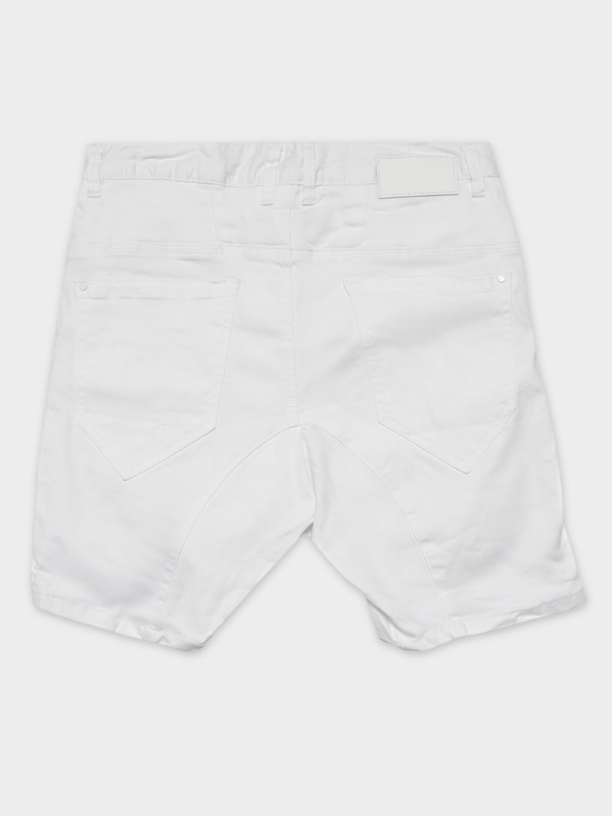 Destroyer Shorts in White Denim