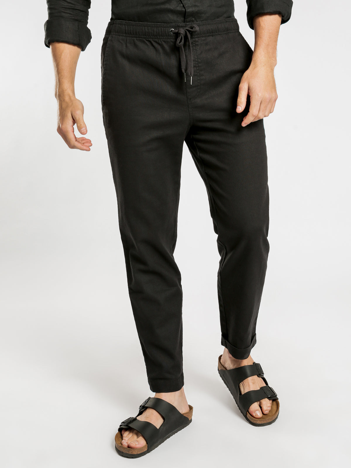 Nelson Linen Pants in Black
