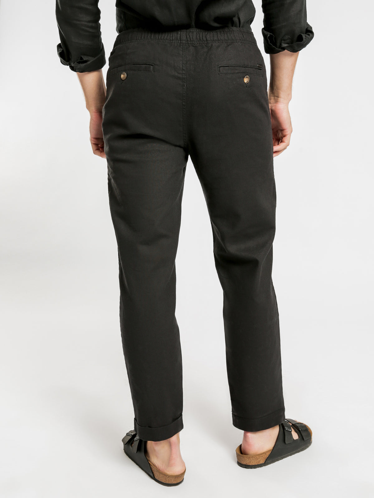 Nelson Linen Pants in Black