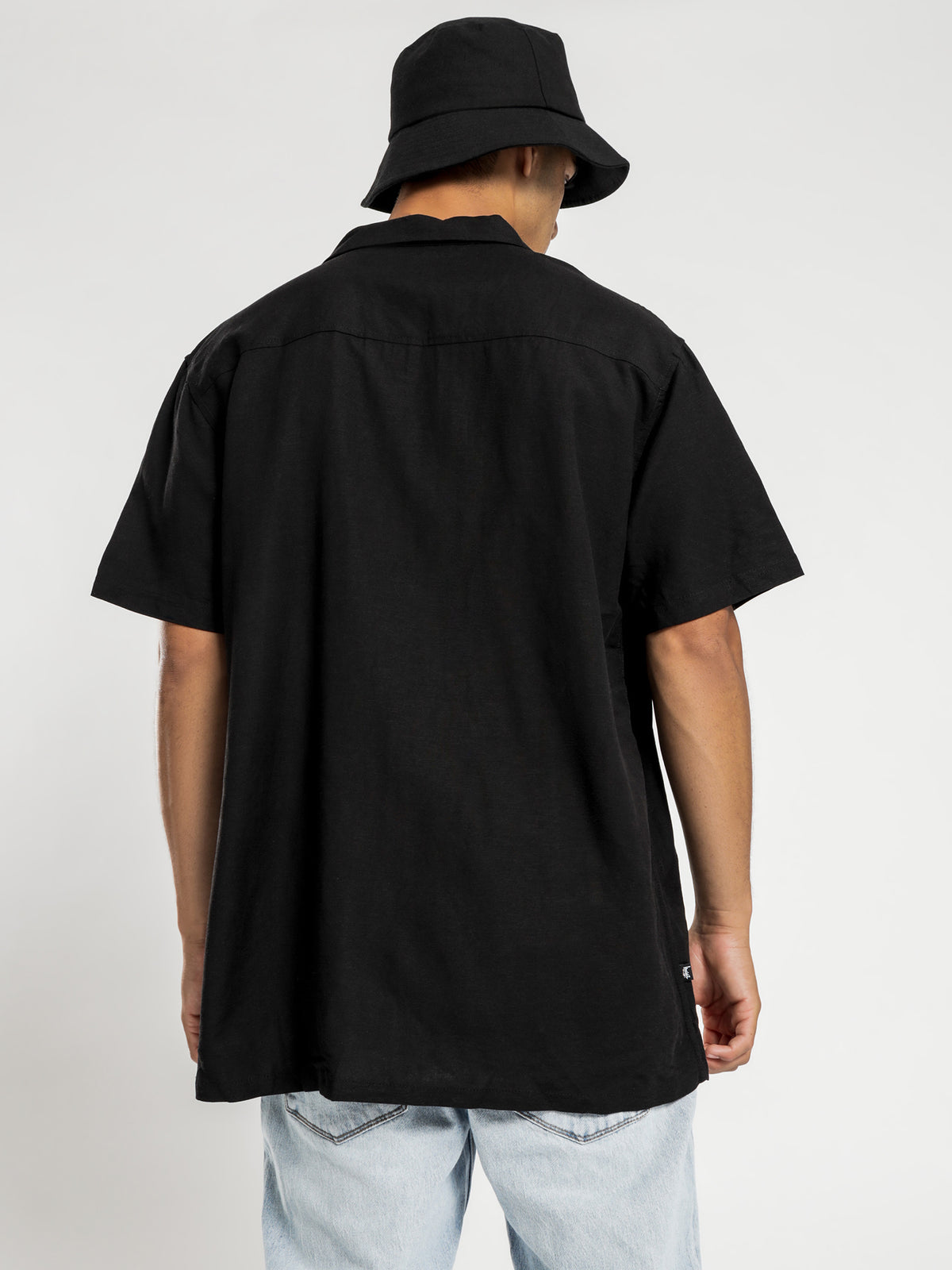 Designs Linen Shirt in Black