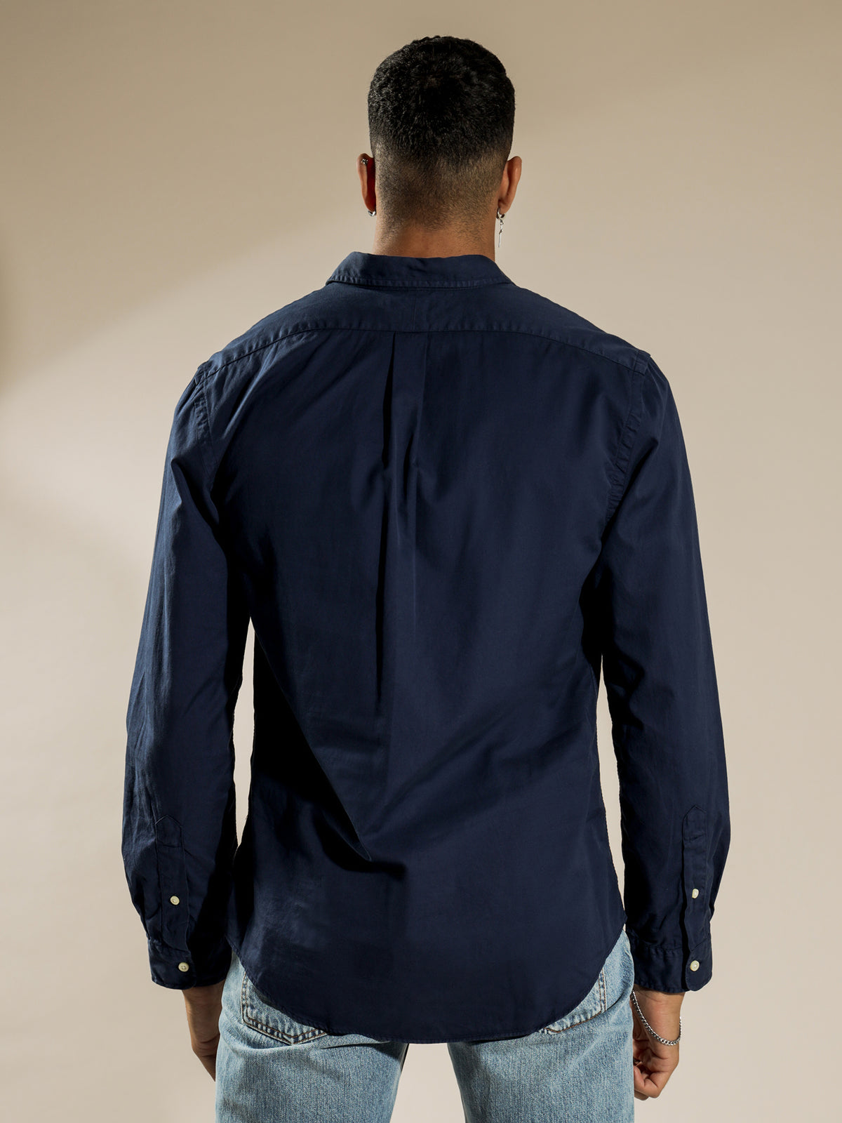 Slim-Fit Shirt in Navy Blue &amp; Red