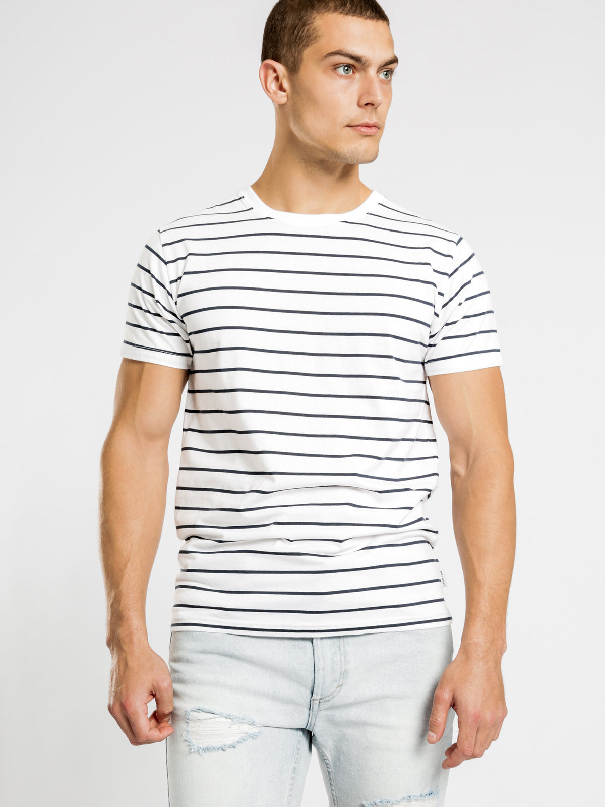 Casper T-Shirt in Navy &amp; White Stripe