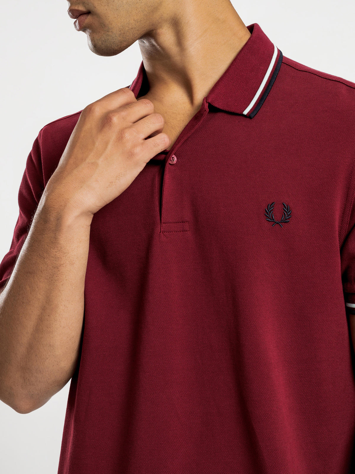 Twin Tripped Fred Perry Shirt in Burgundy