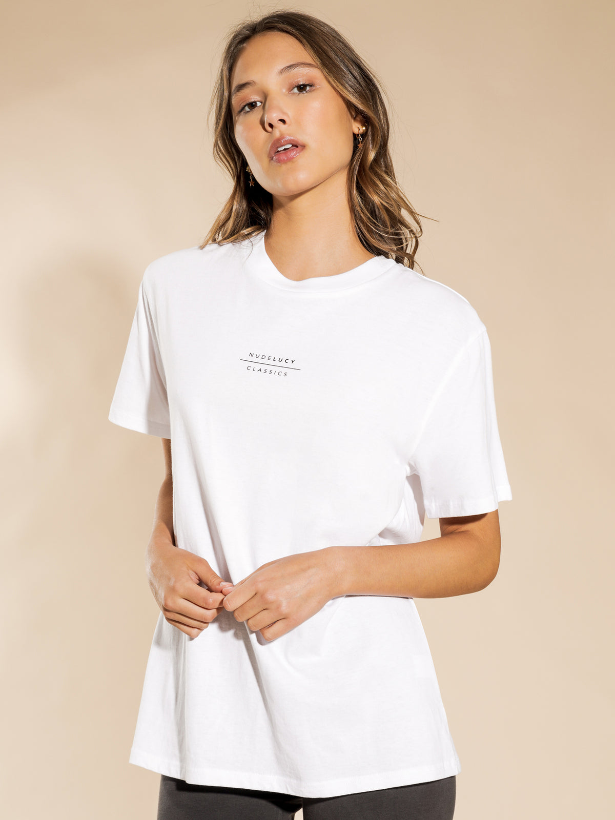 Classics Slogan Boyfriend T-Shirt in White