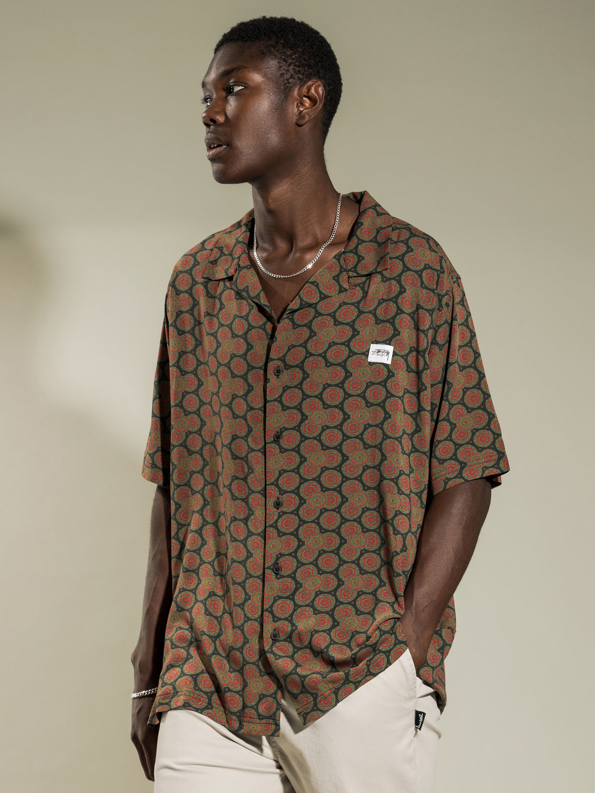 Stussy Circle Paisley Short Sleeve T-Shirt | Green