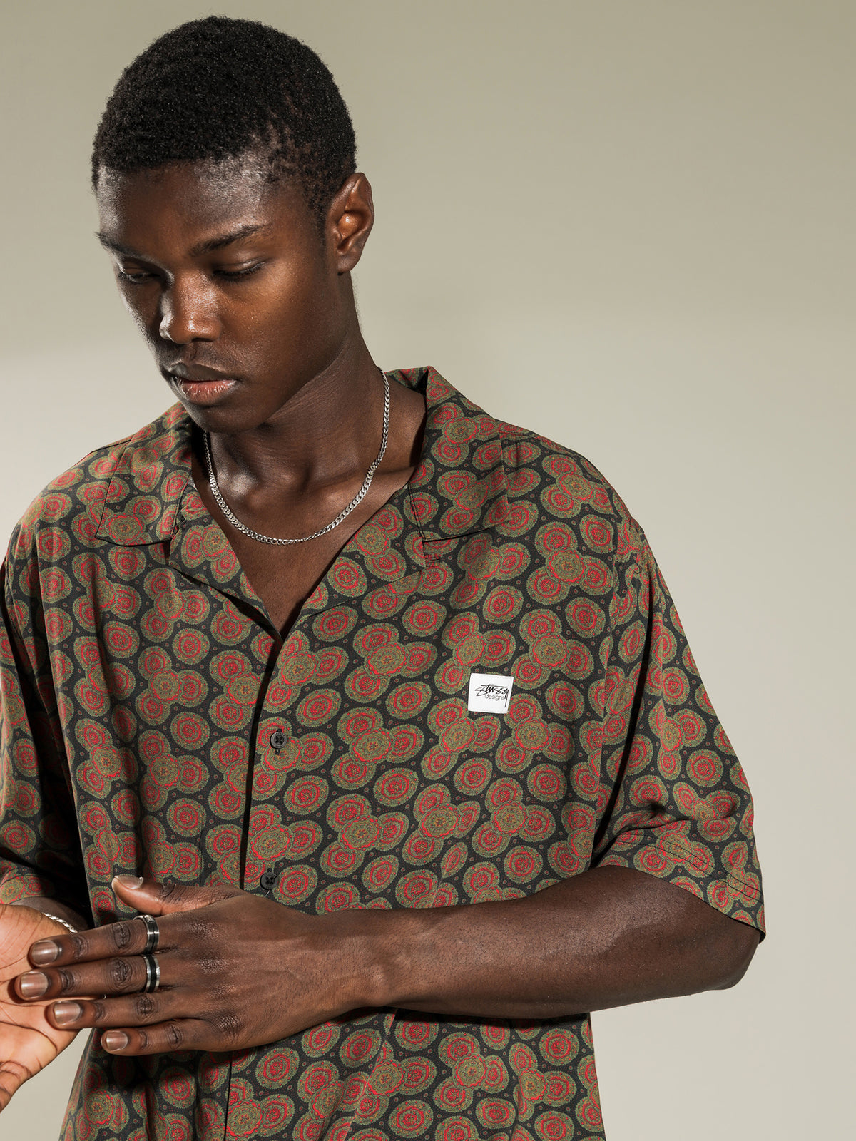 Stussy Circle Paisley Short Sleeve T-Shirt | Green