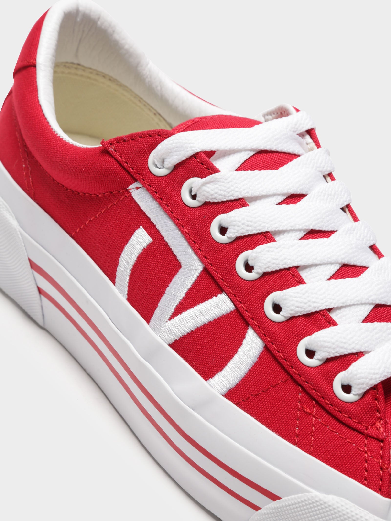 Vans Womens Sid Ni Platform Sneakers Red/White Glue Store