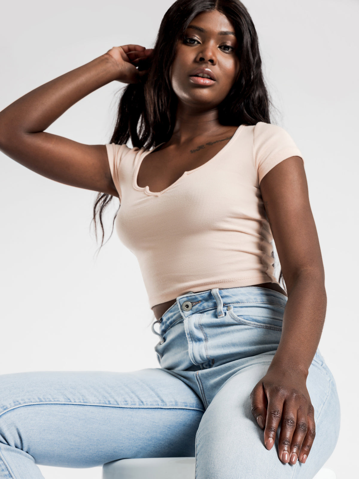 Beyond Her Bowie Cut Out T-Shirt | Pink