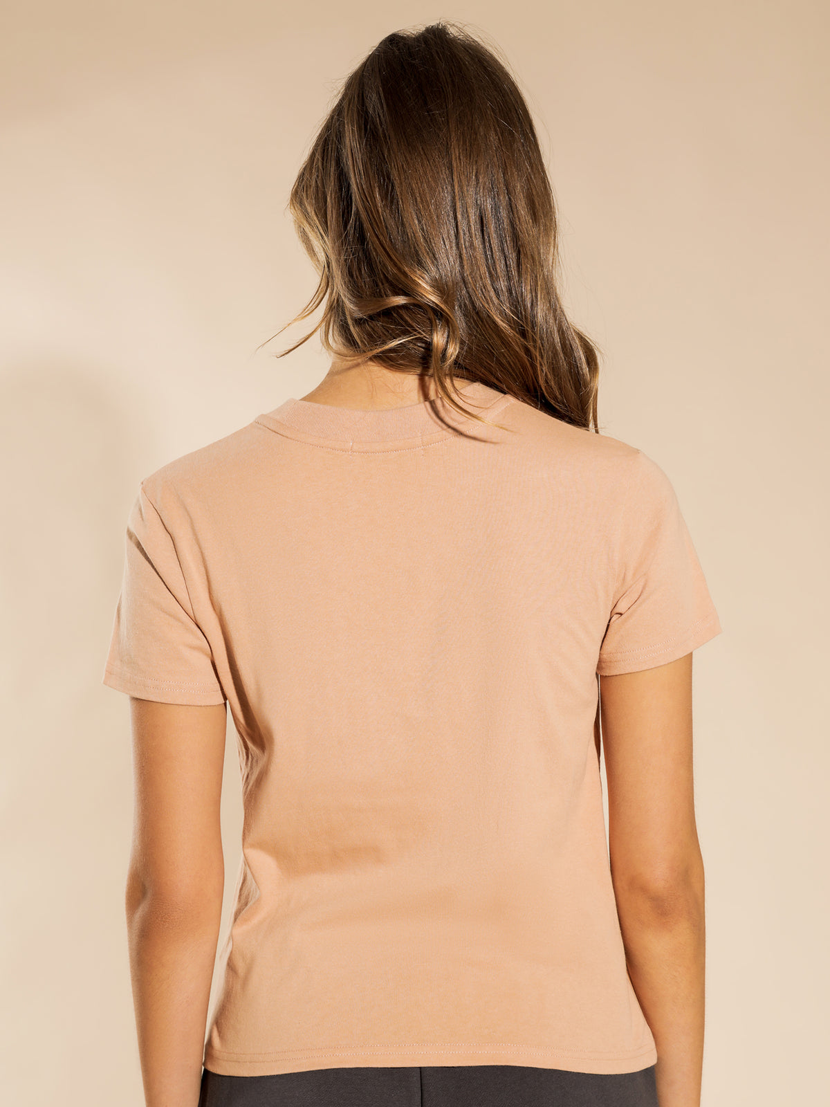 Kendall Crew Neck T-Shirt in Biscuit