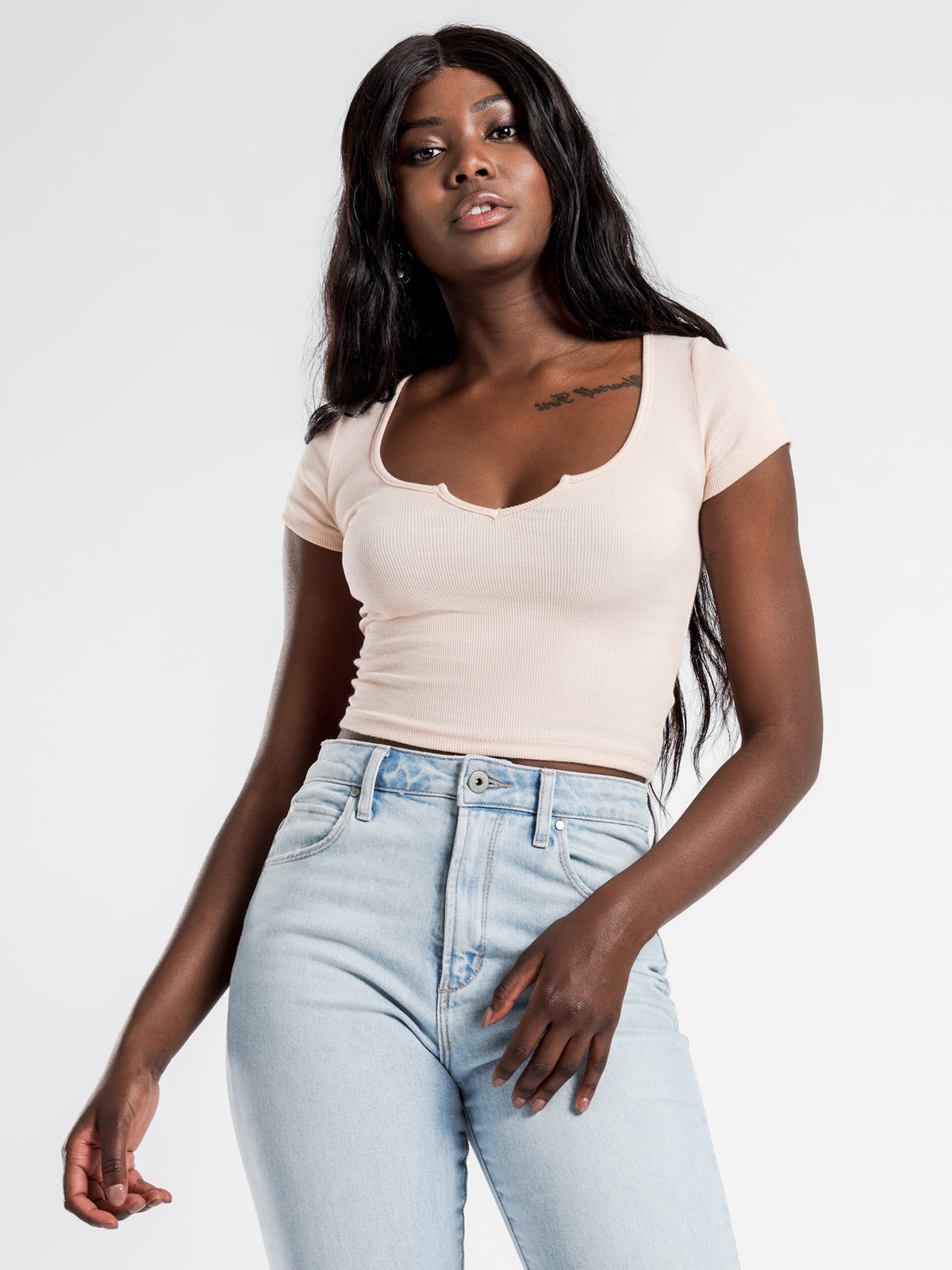 Beyond Her Bowie Cut Out T-Shirt | Pink