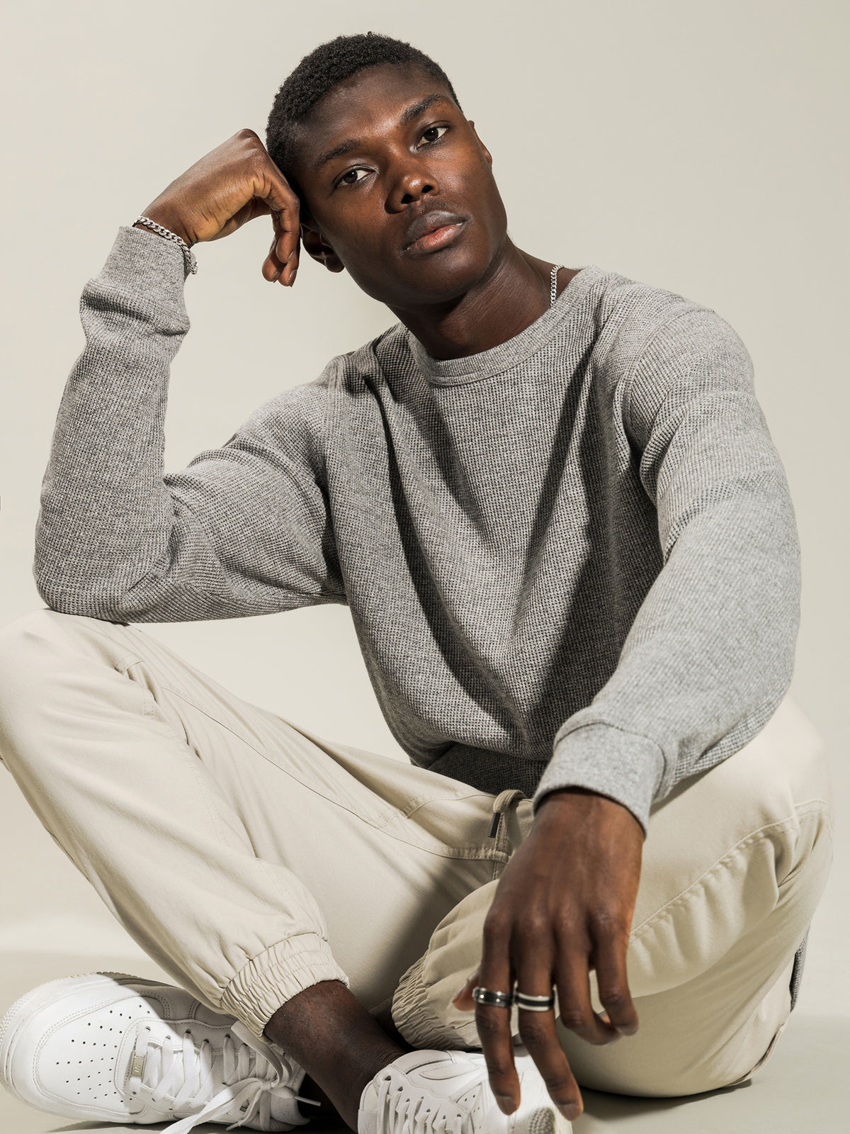 Article One Maison Waffle Crew | Grey Marle