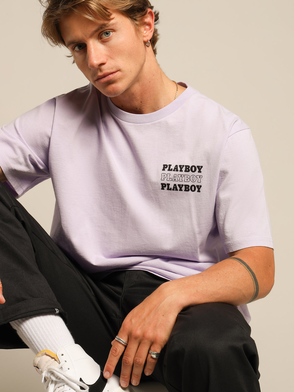 Playboy Logo T-Shirt in Lilac