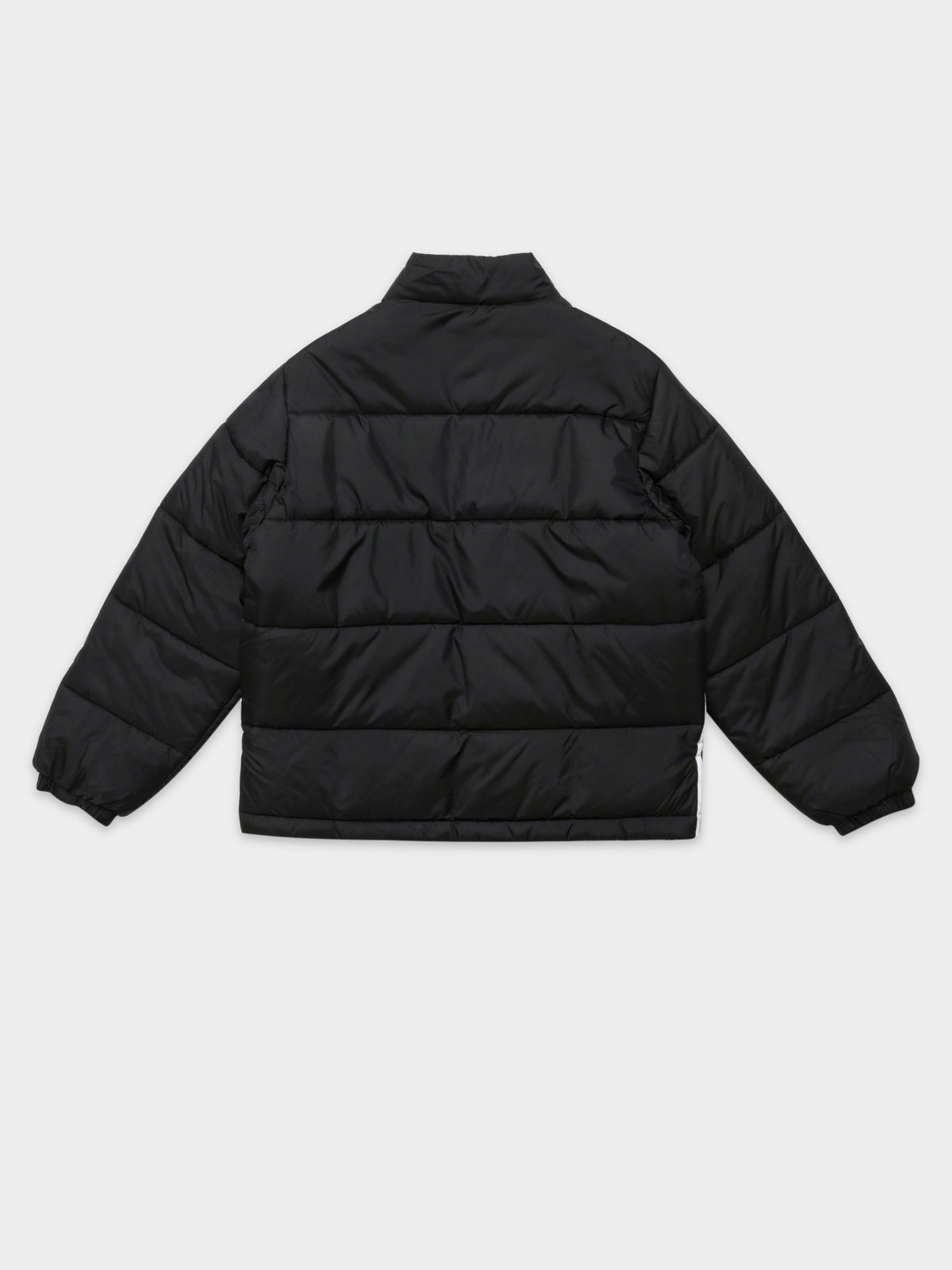 Padded Stand Collar Puffer Jacket in Black