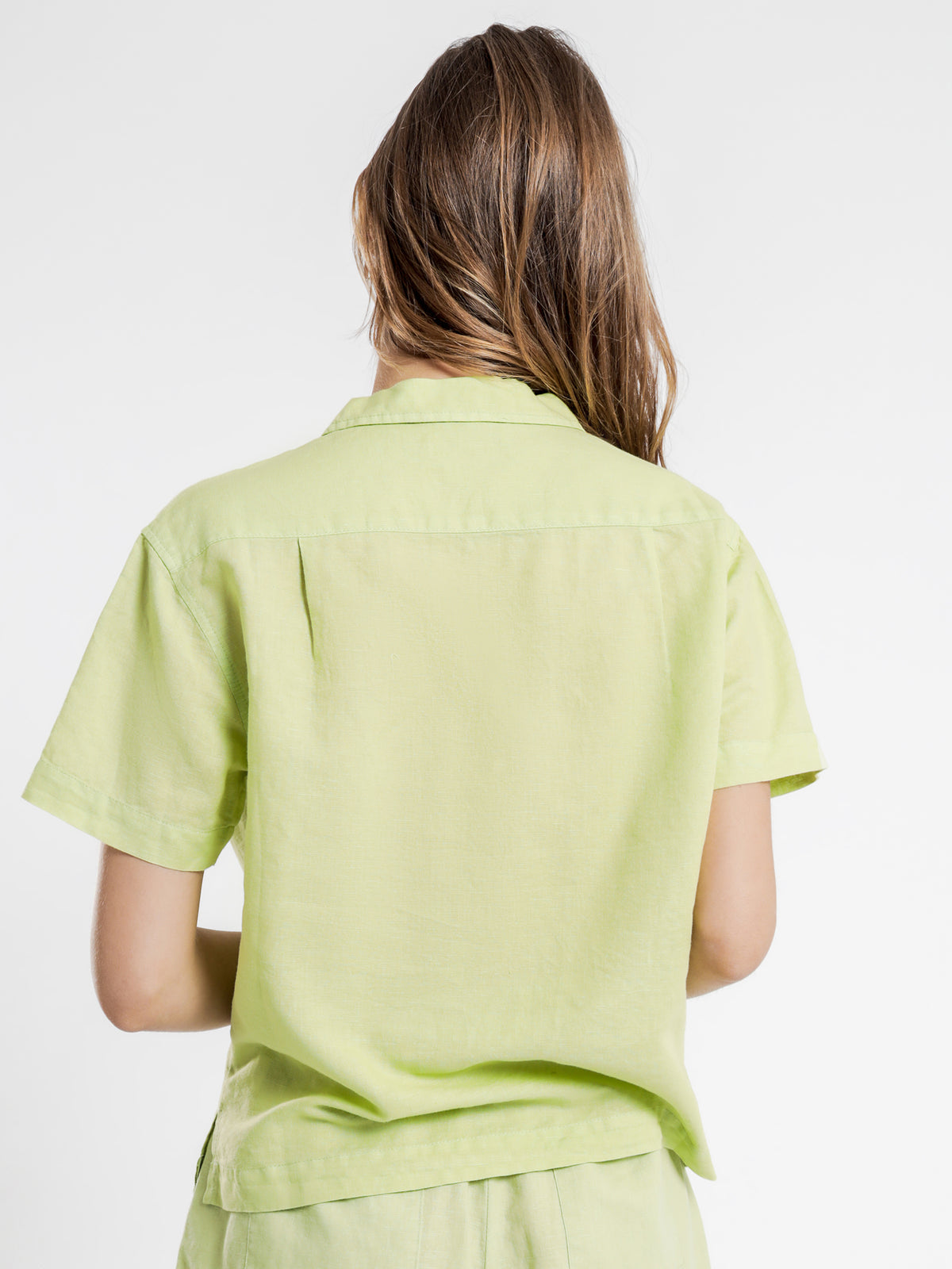 Ezra Linen Shirt in Celery