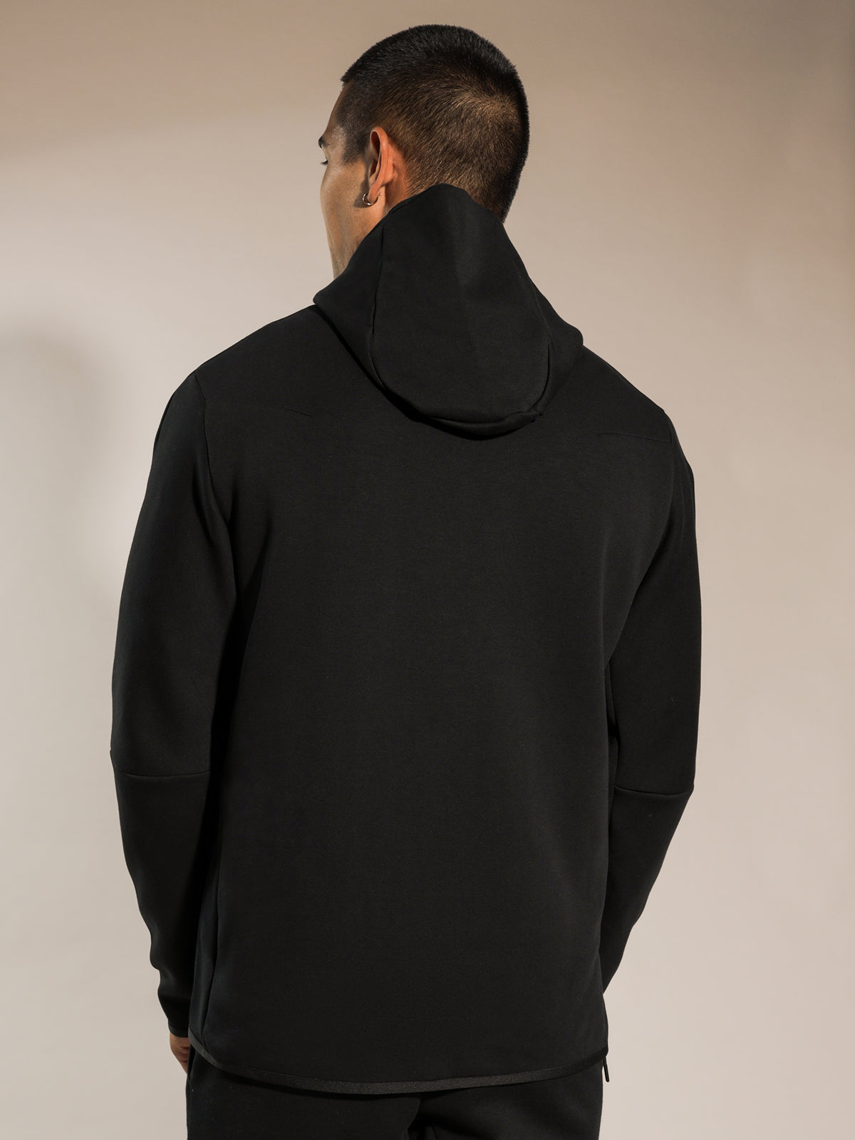 Tech Fleece Fill Zip Hoodie in Black