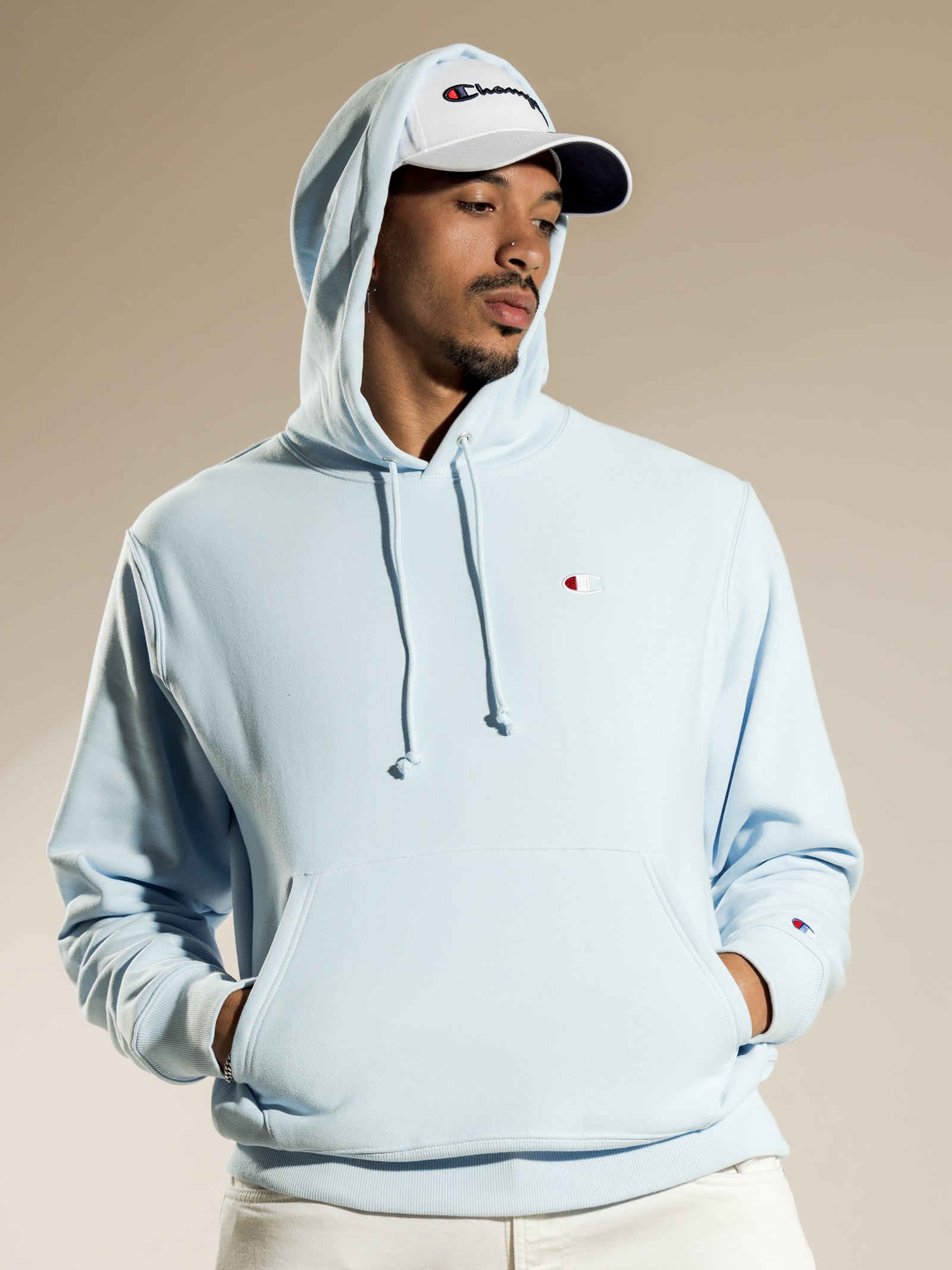 White Champion Terry Hoodie END Champion Reverse Weave Terry Hoodie