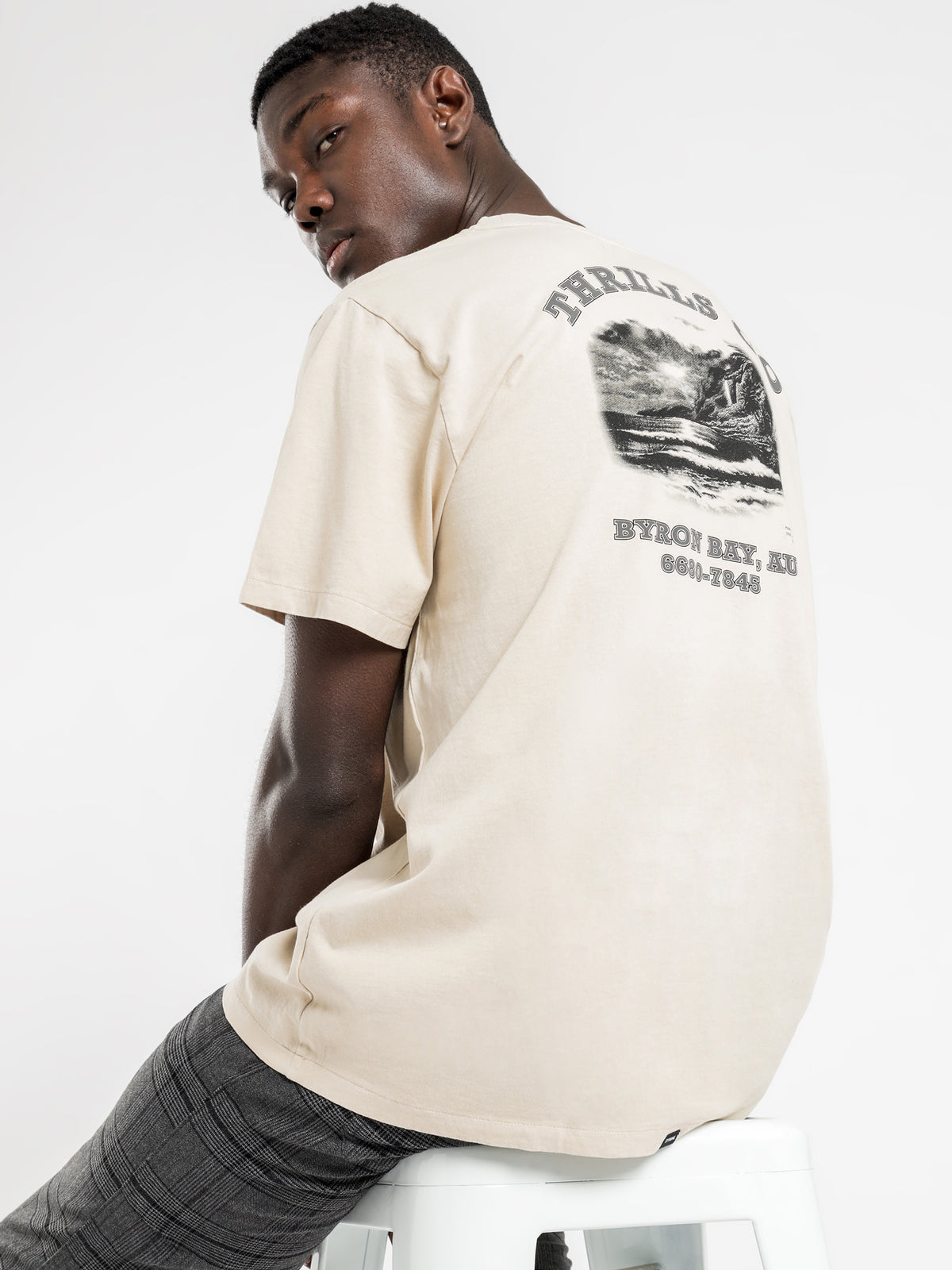 Electric Eagle Short Sleeve T-Shirt in Thrift White