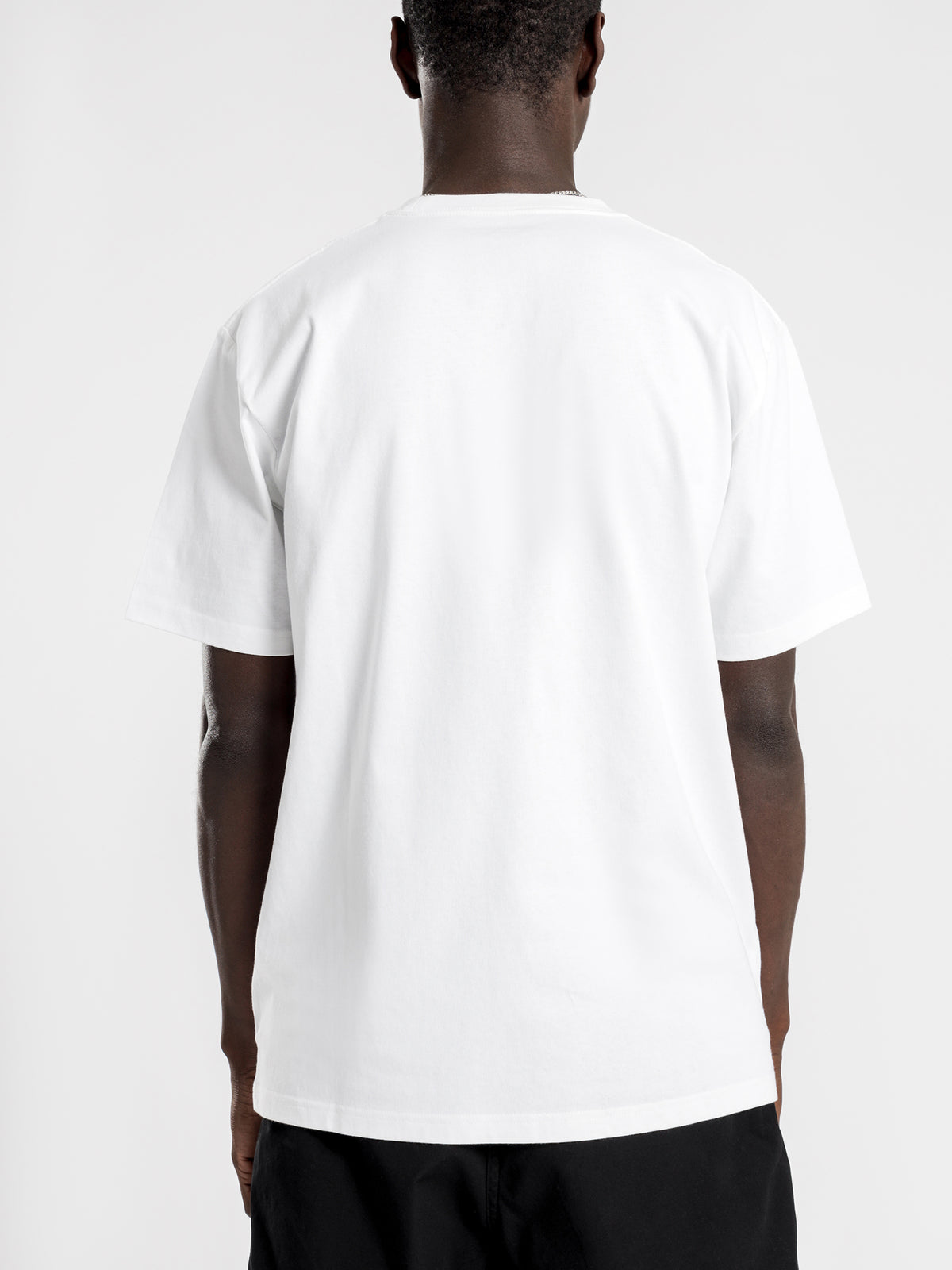 Short Sleeve College Script T-Shirt in White &amp; Black