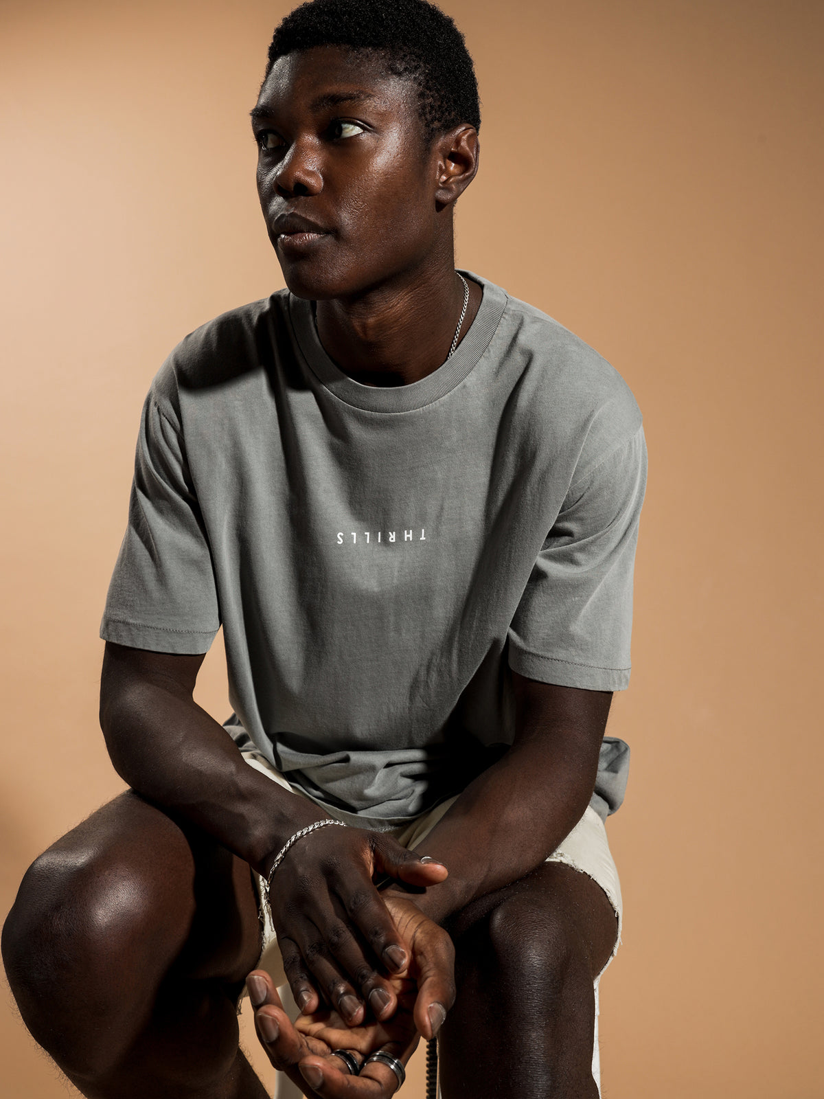 Thrills Minimal Merch Fit T-Shirt | Grey