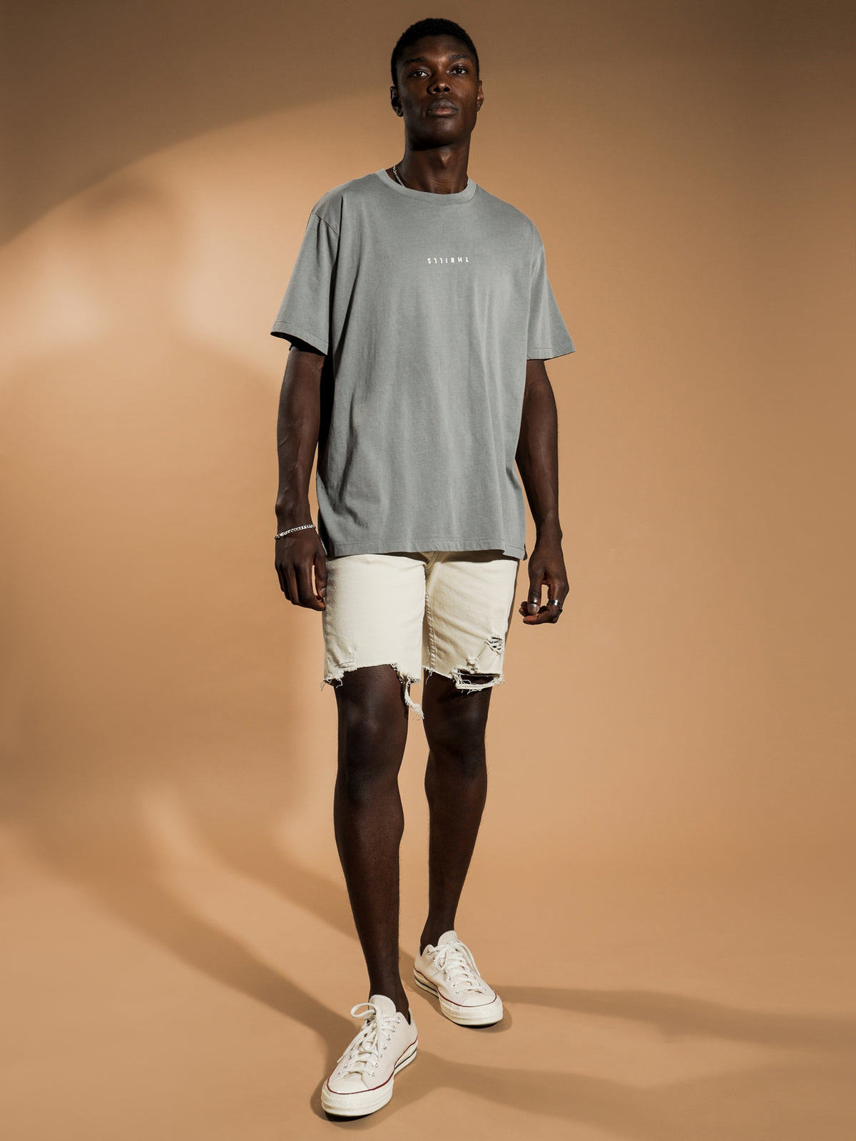 Thrills Minimal Merch Fit T-Shirt | Grey