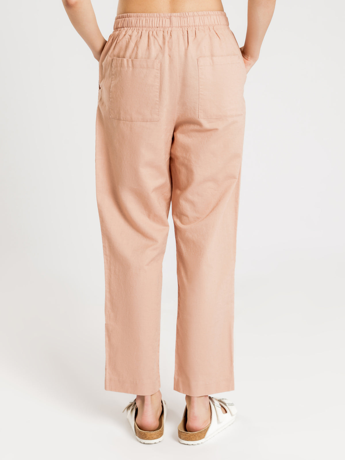 Linen Pants in Deep Blush