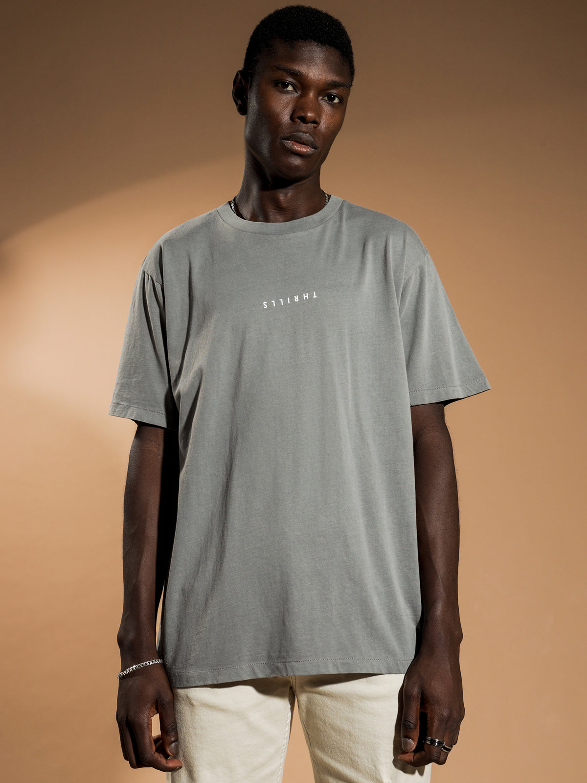Thrills Minimal Merch Fit T-Shirt | Grey