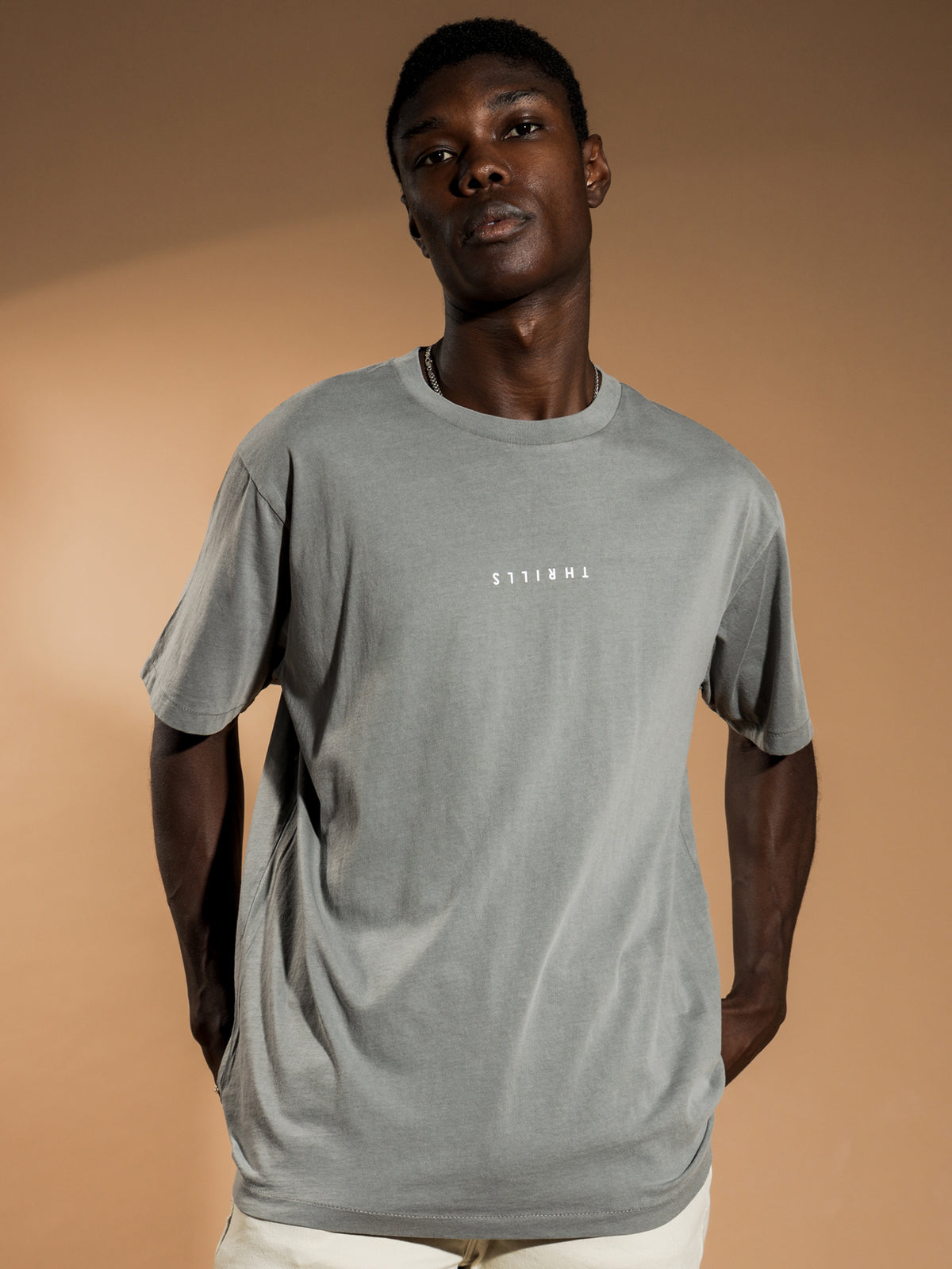 Thrills Minimal Merch Fit T-Shirt | Grey