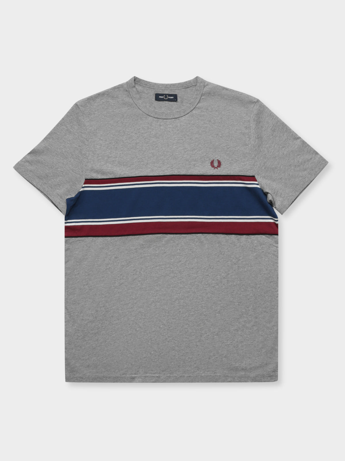 Striped Chest T-Shirt in Steel Marl
