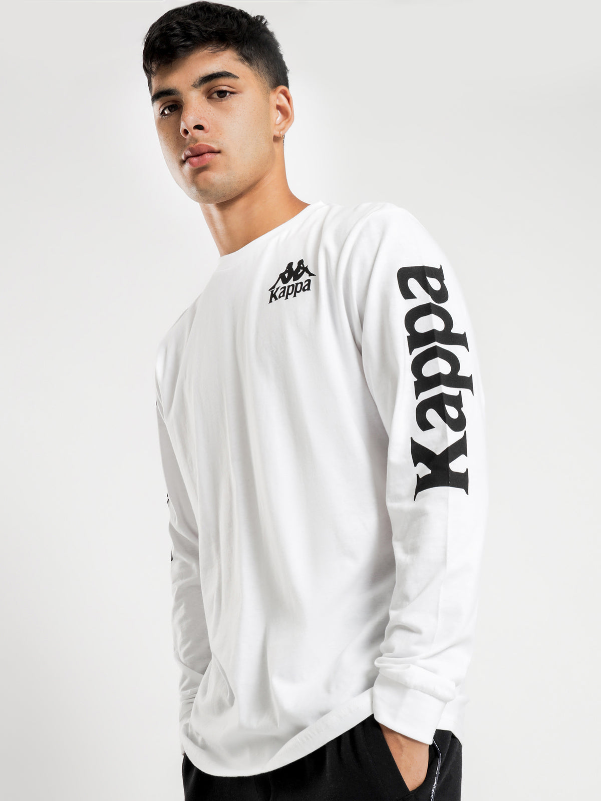 Kappa Authentic Ruiz 2 Long Sleeve T-Shirt | A94 White - Black