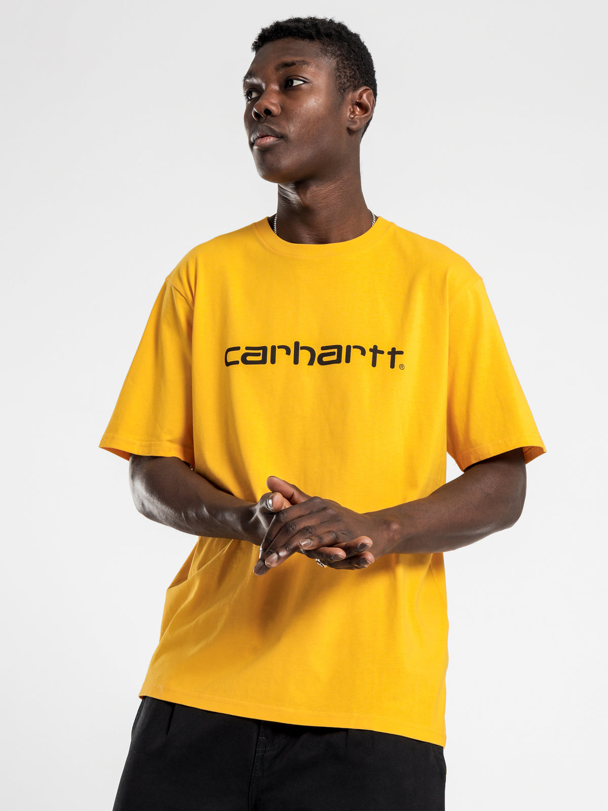 Short Sleeve Script T-Shirt in Sunflower