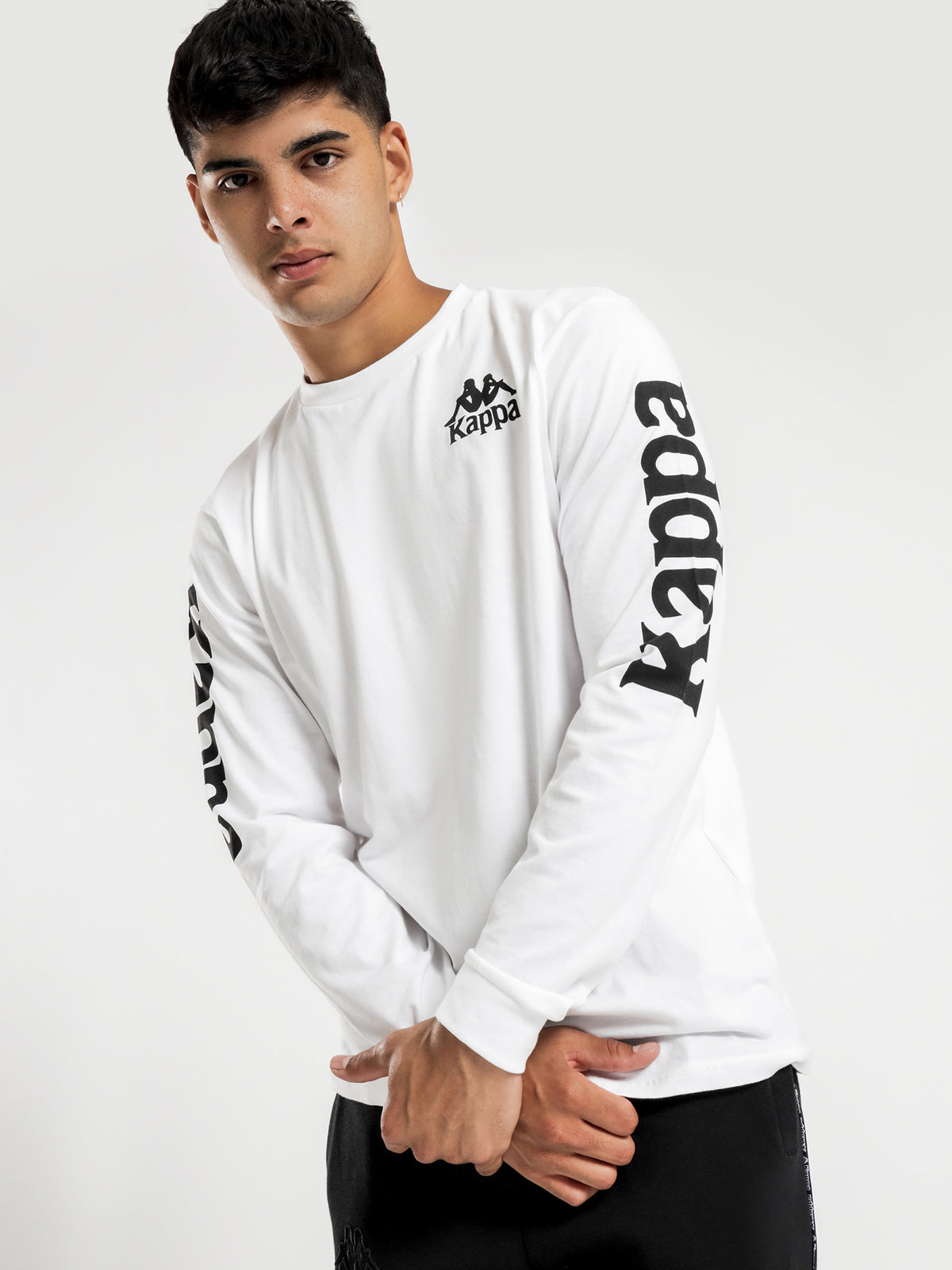 Kappa Authentic Ruiz 2 Long Sleeve T-Shirt | A94 White - Black