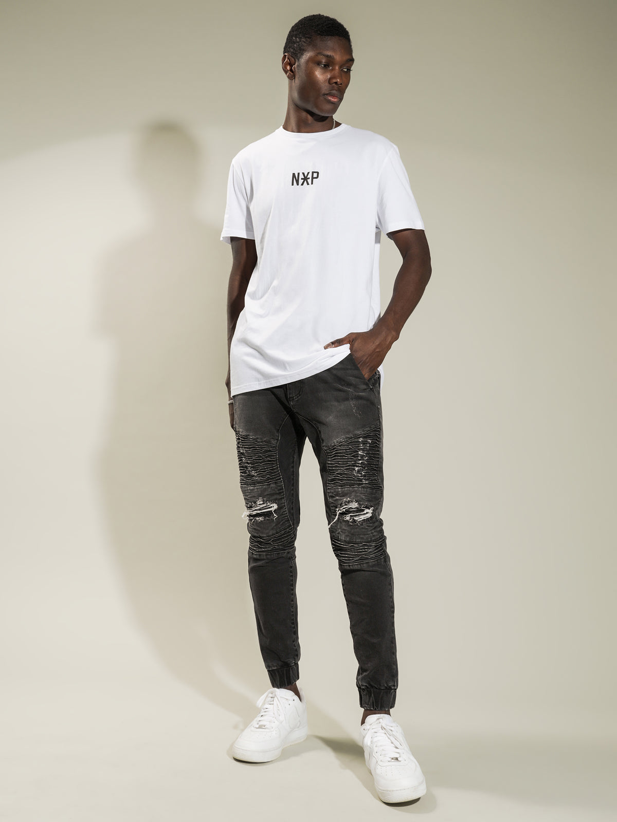 Nena and Pasadena Have It All Cape Back T-Shirt | White