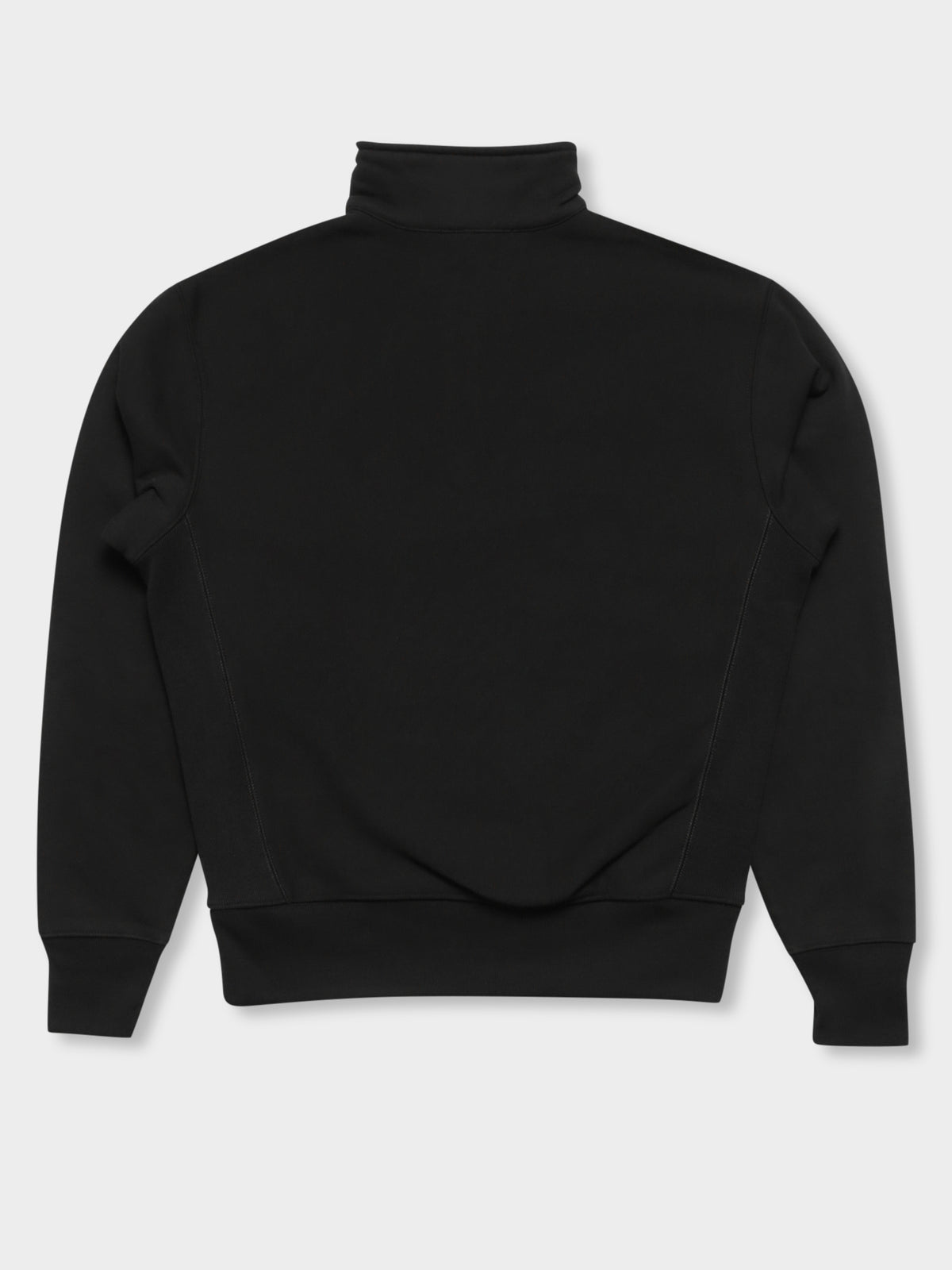 Reverse Weave Quarter Zip Sweater in Black