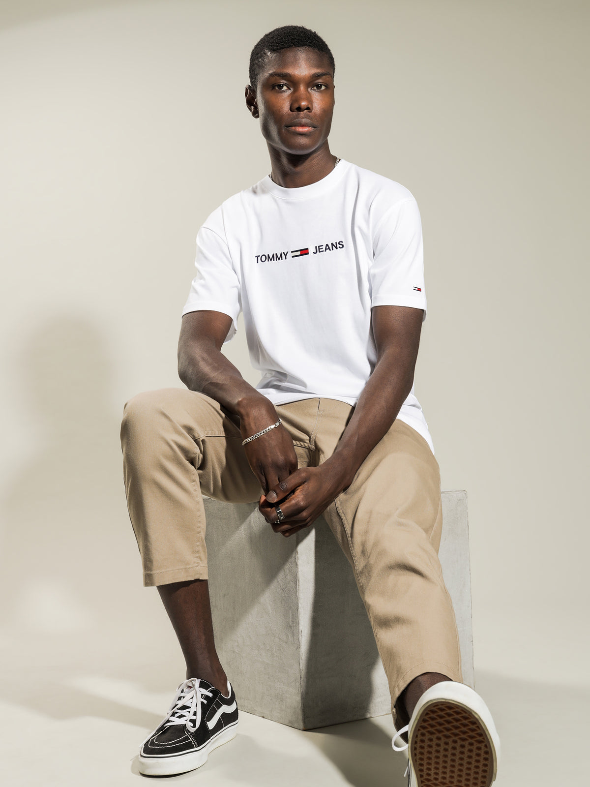 Logo Embroidered Organic Cotton T-Shirt in White