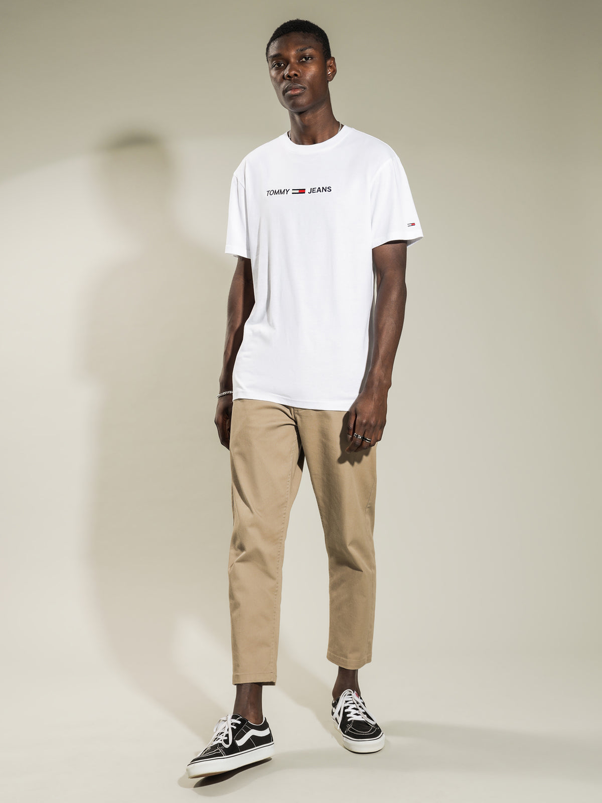Logo Embroidered Organic Cotton T-Shirt in White