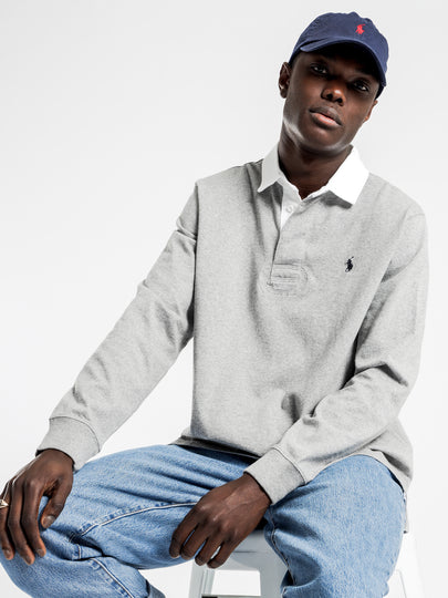 Long Sleeve Rugby Shirt in Grey