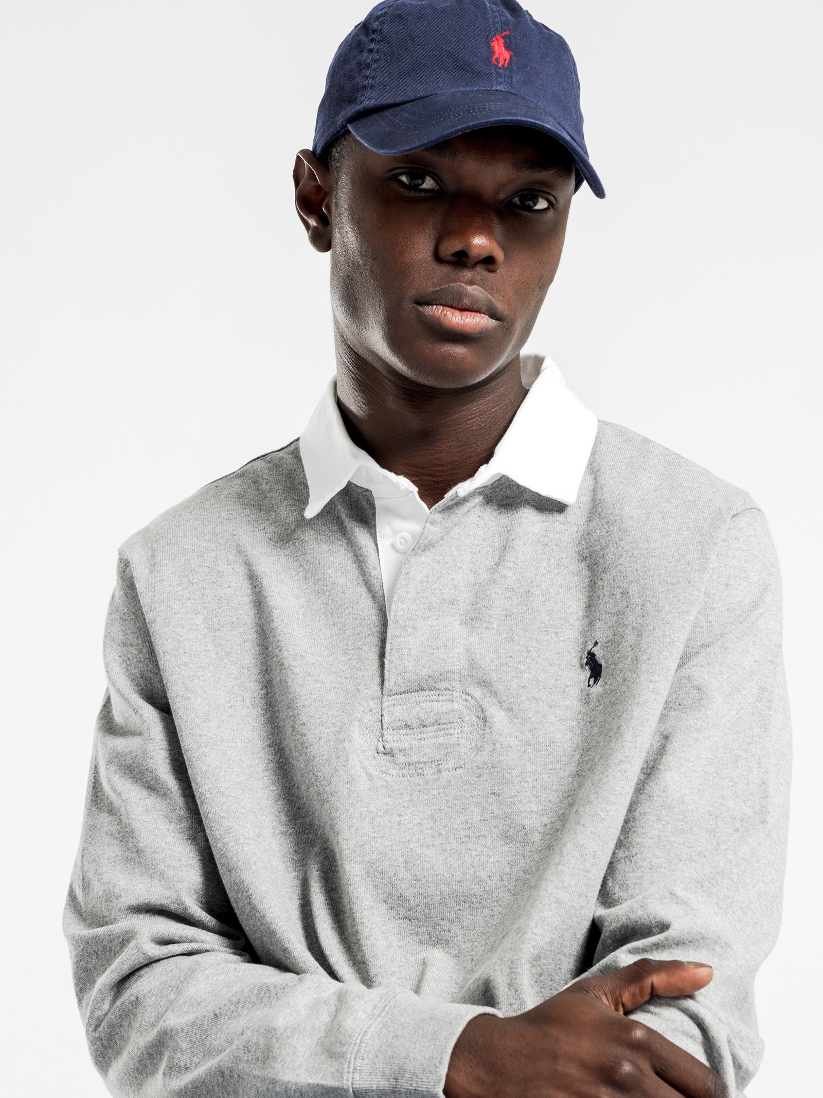 Long Sleeve Rugby Shirt in Grey