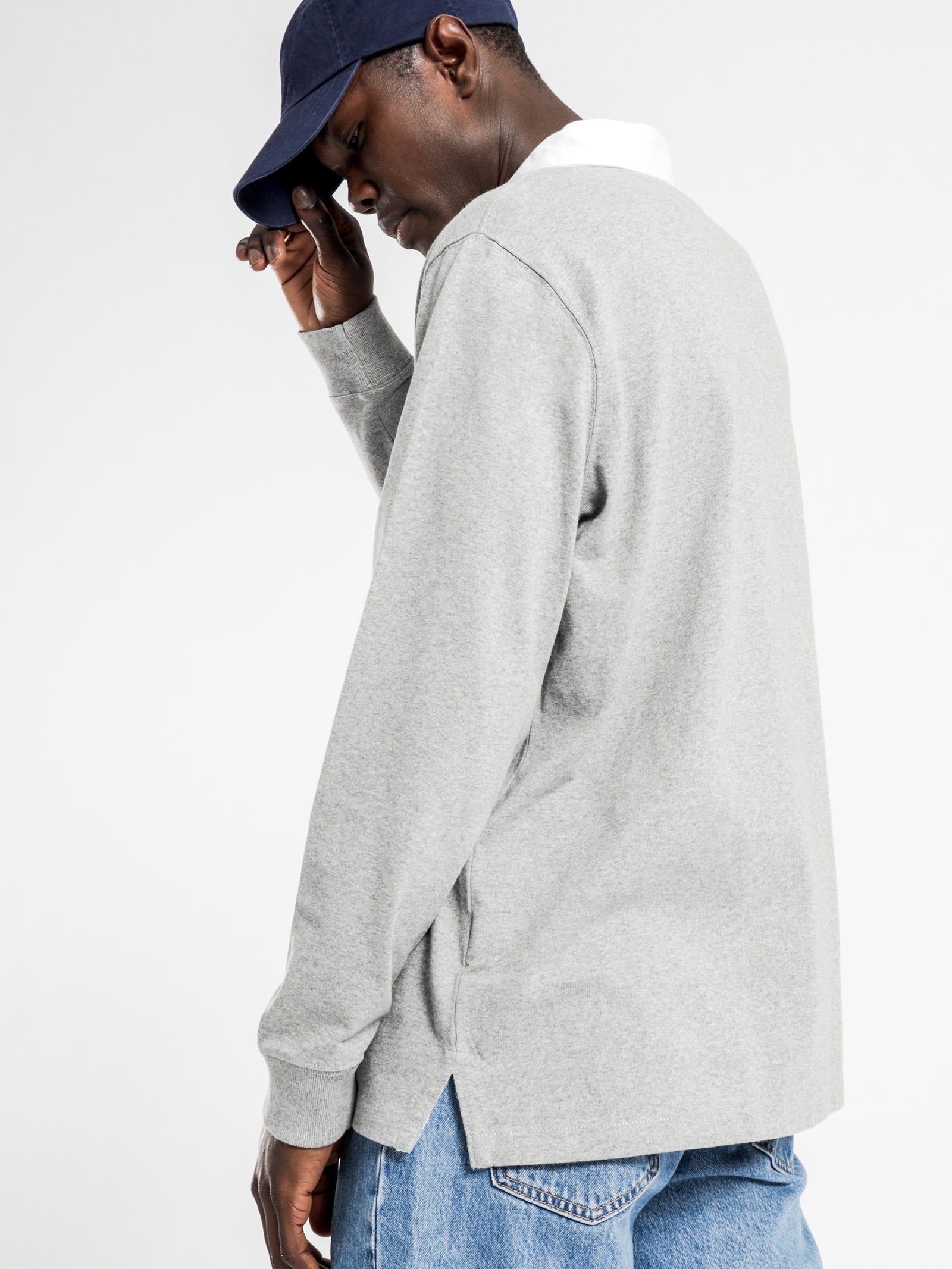 Long Sleeve Rugby Shirt in Grey