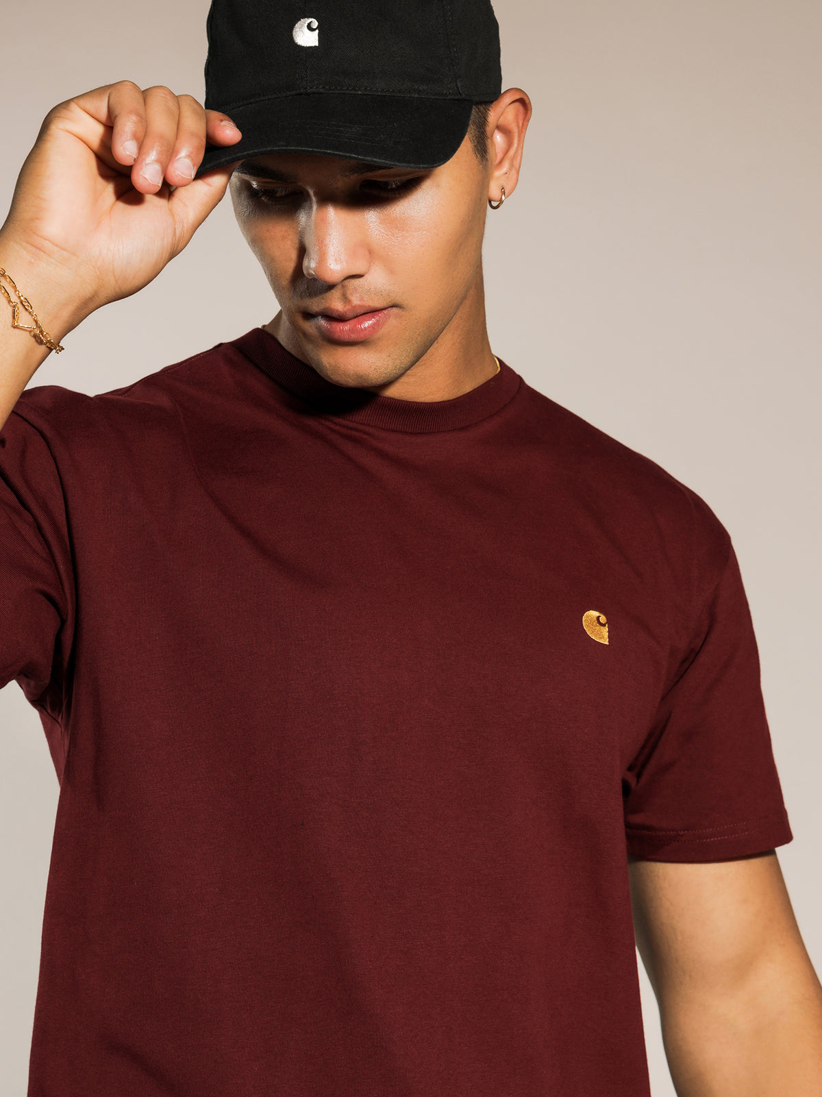 Chase T-Shirt in Bordeaux Red